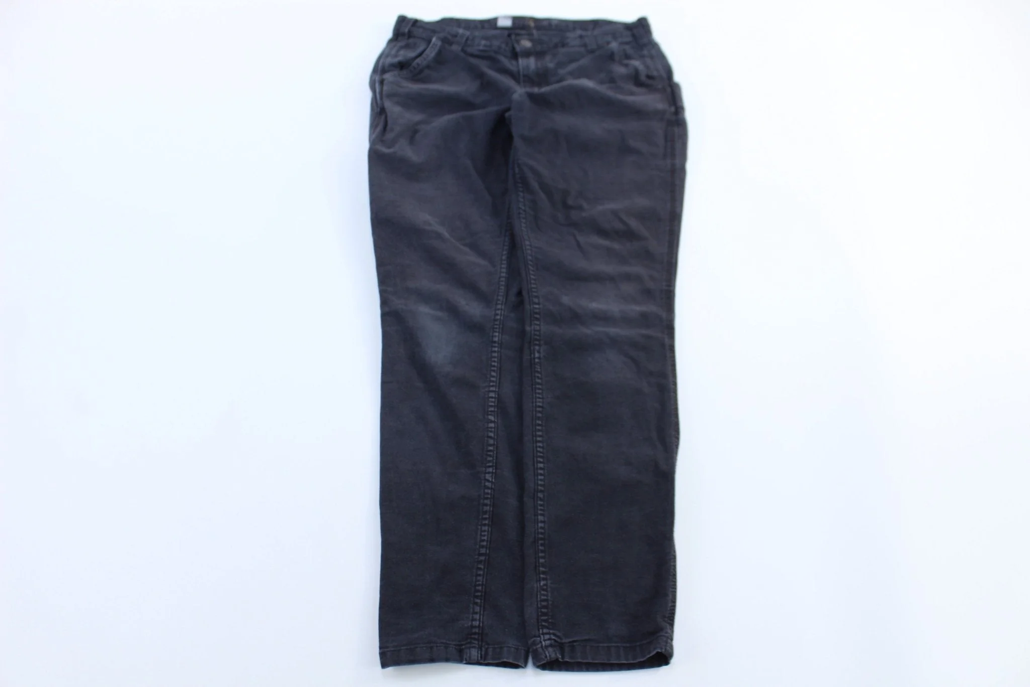 Women's Carhartt Logo Patch Black Slim Fit Pants - Image 2