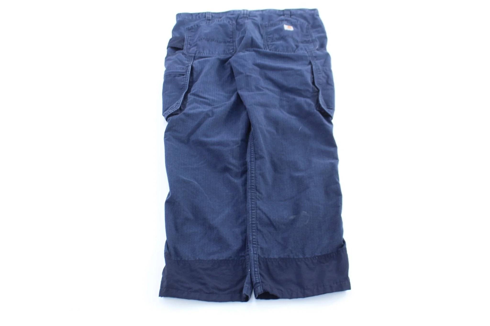 Women's Carhartt Logo Patch Blue Pants - Image 2
