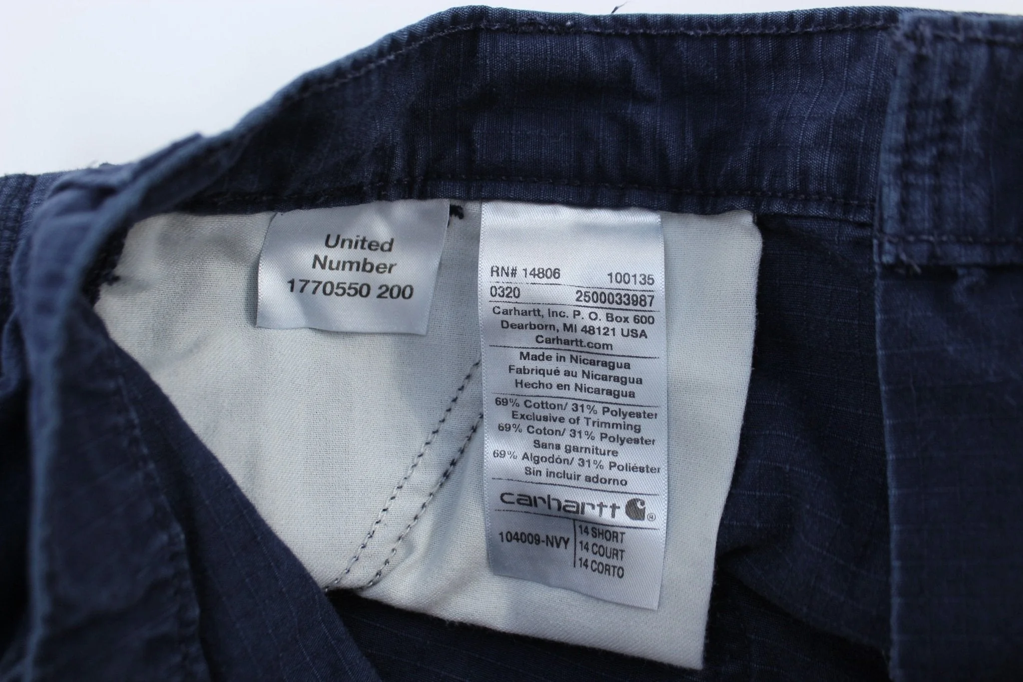 Women's Carhartt Logo Patch Blue Pants - Image 3