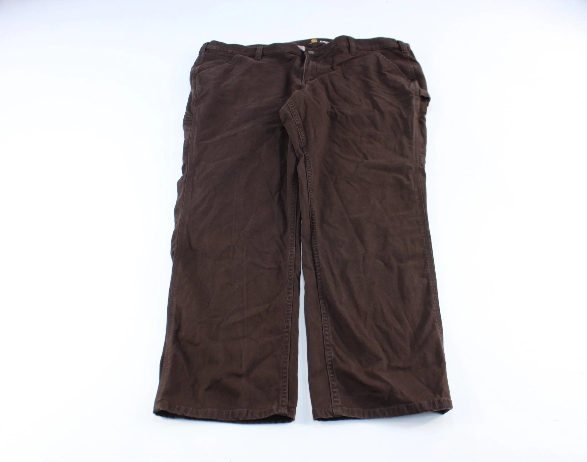 Women's Carhartt Logo Patch Brown Carpenter Pants