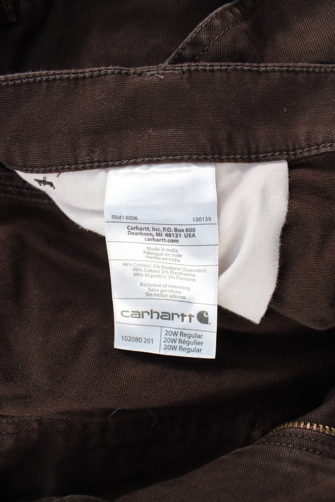 Women's Carhartt Logo Patch Brown Carpenter Pants - Image 3