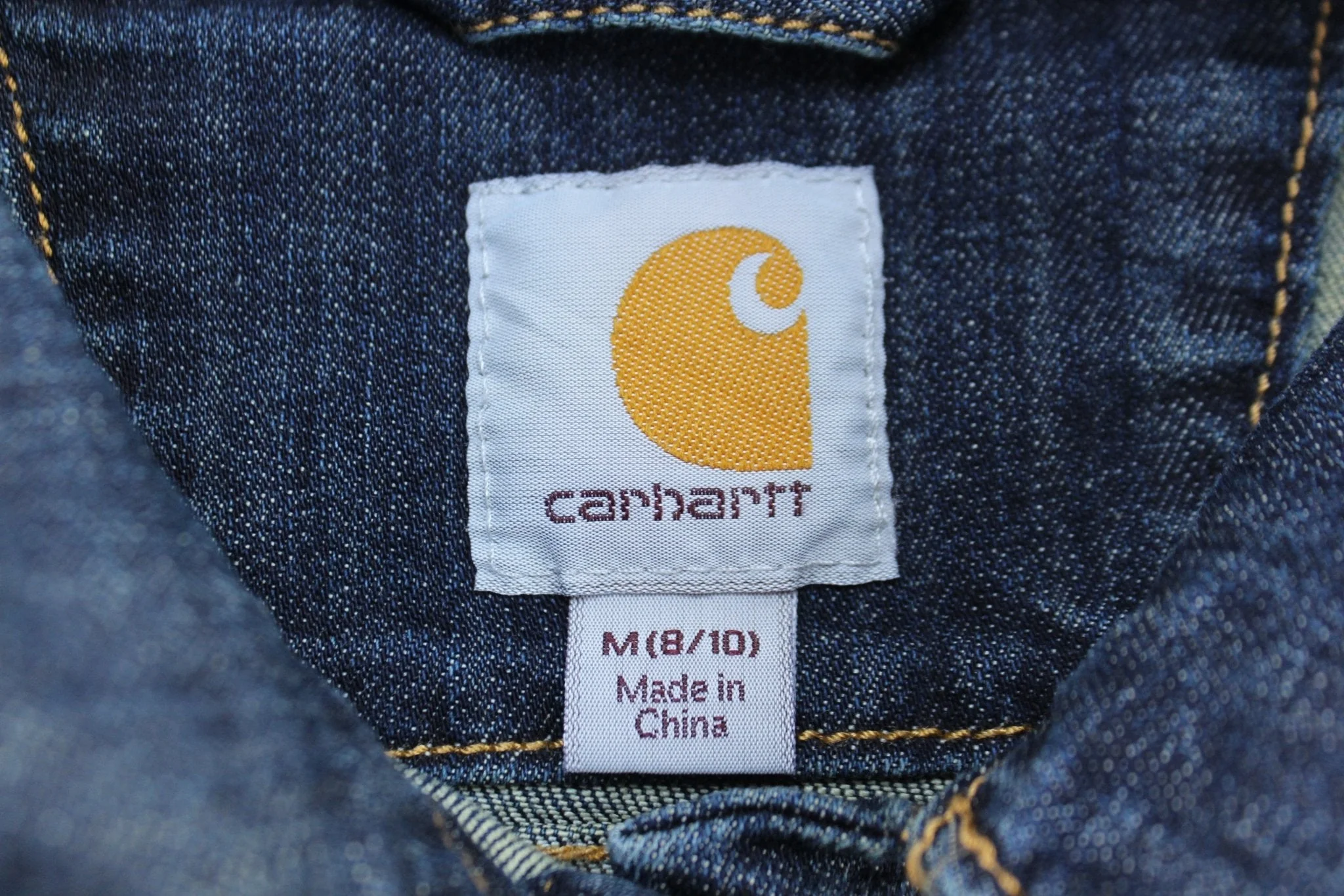 Women's Carhartt Logo Patch Dark Denim Button Down Jacket - Image 3