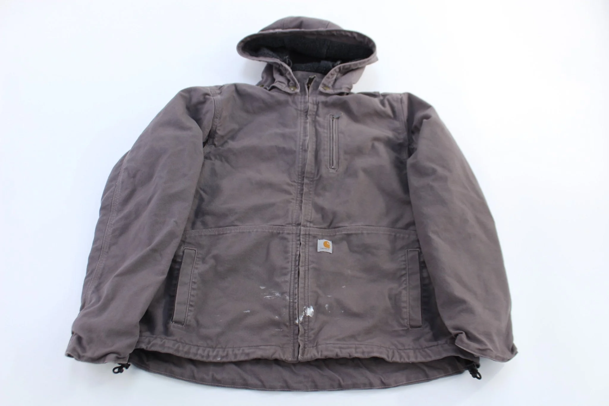 Women's Carhartt Logo Patch Grey Full Zip Jacket