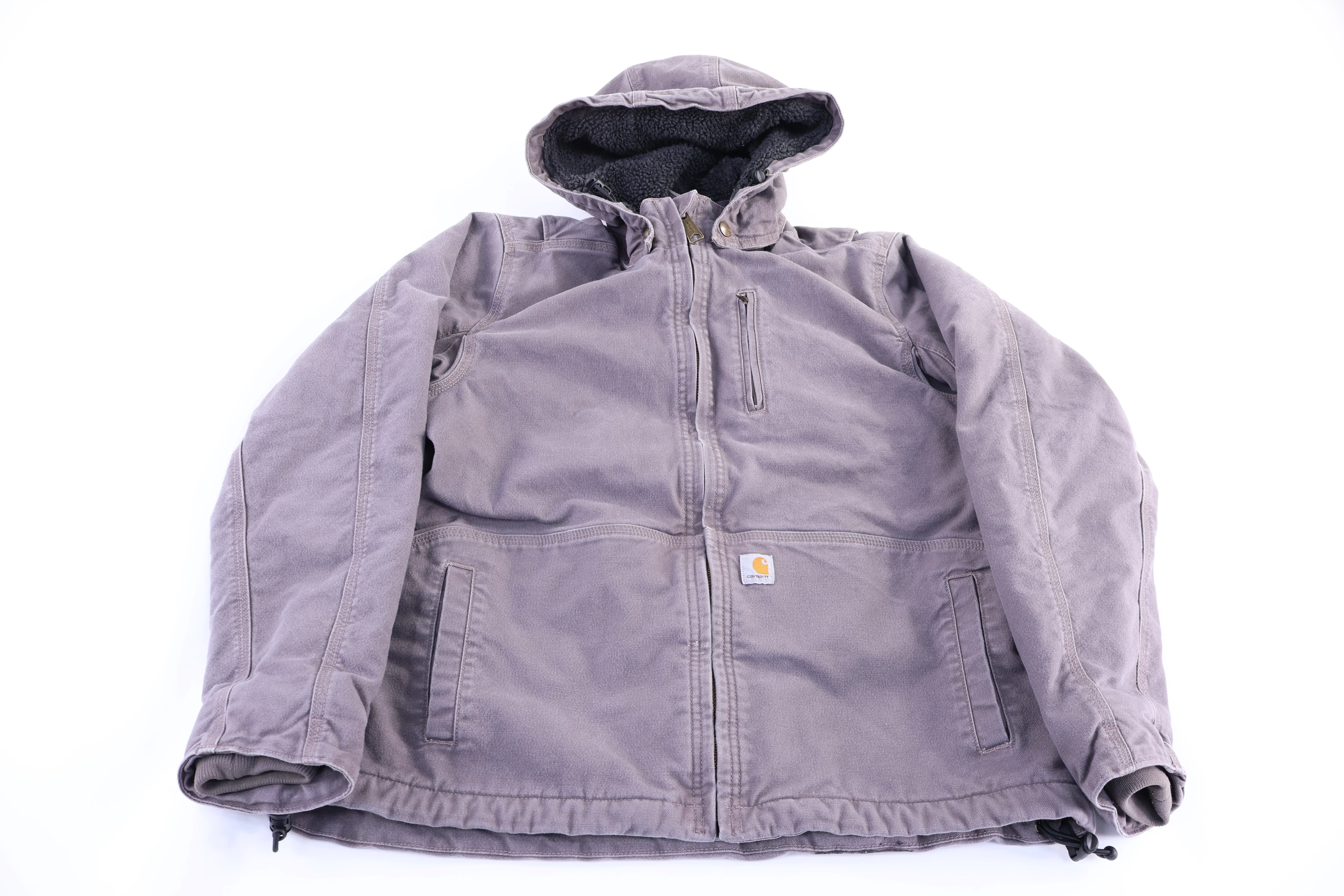 Women's Carhartt Logo Patch Grey Full Zip Jacket - Image 2