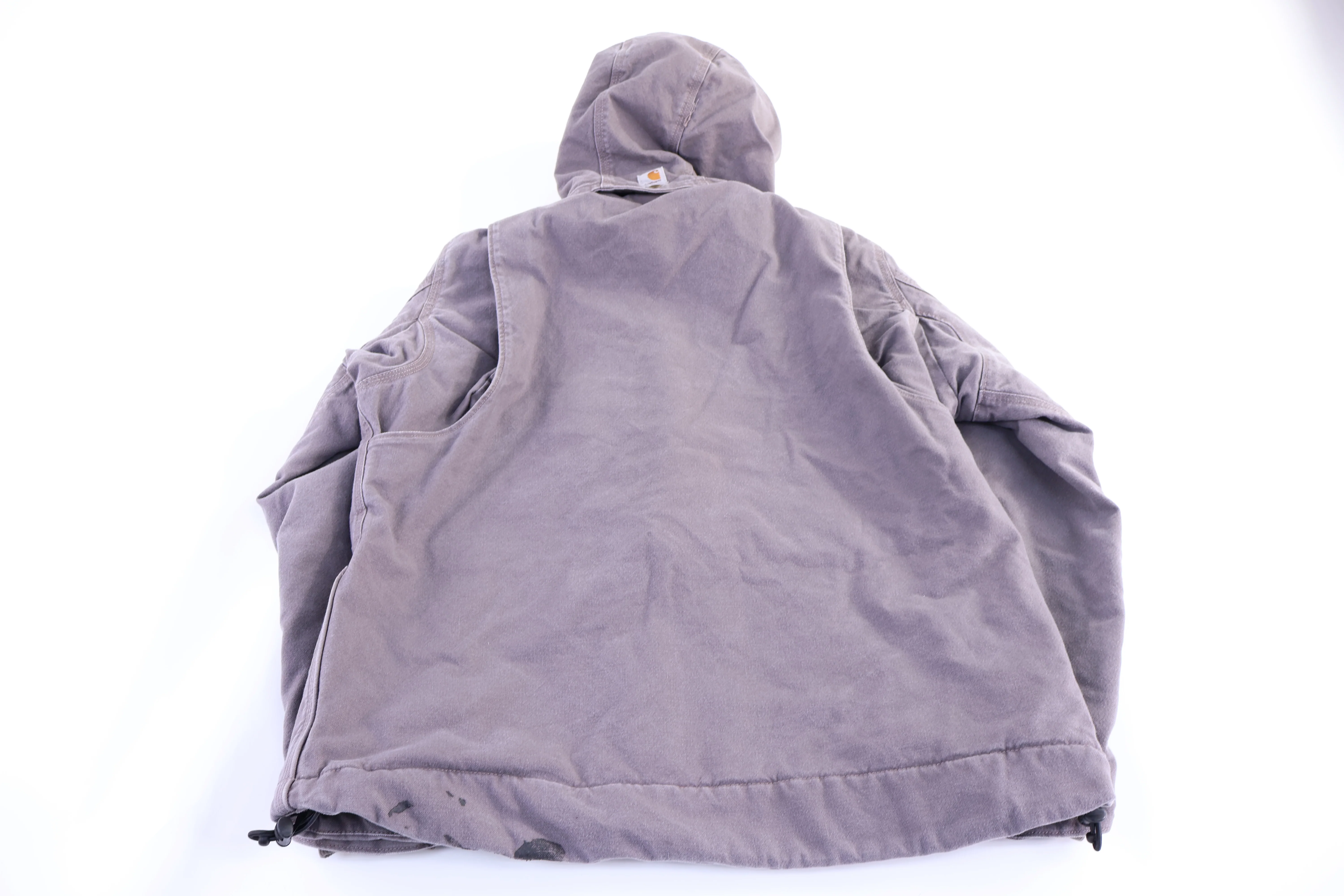 Women's Carhartt Logo Patch Grey Full Zip Jacket - Image 3