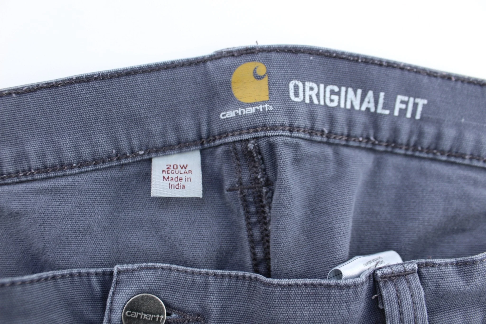 Women's Carhartt Logo Patch Grey Pants - Image 3