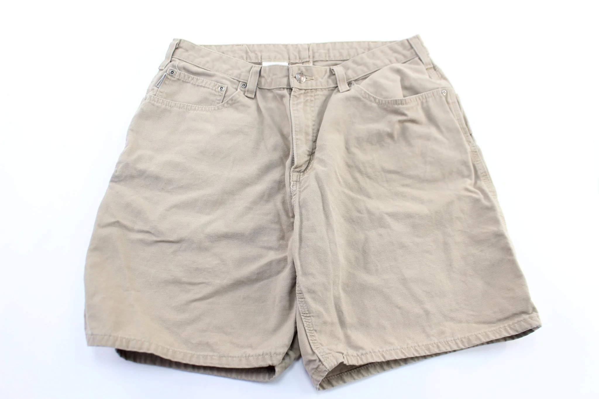 Women's Carhartt Logo Patch Khaki Carpenter Shorts