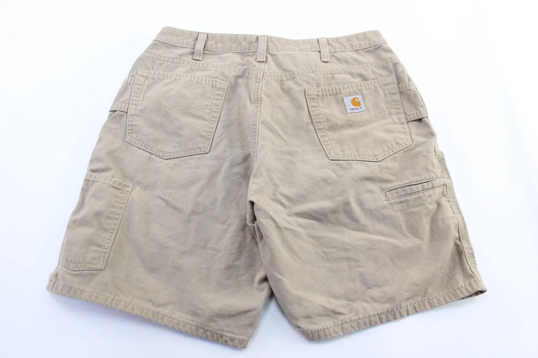 Women's Carhartt Logo Patch Khaki Carpenter Shorts - Image 2