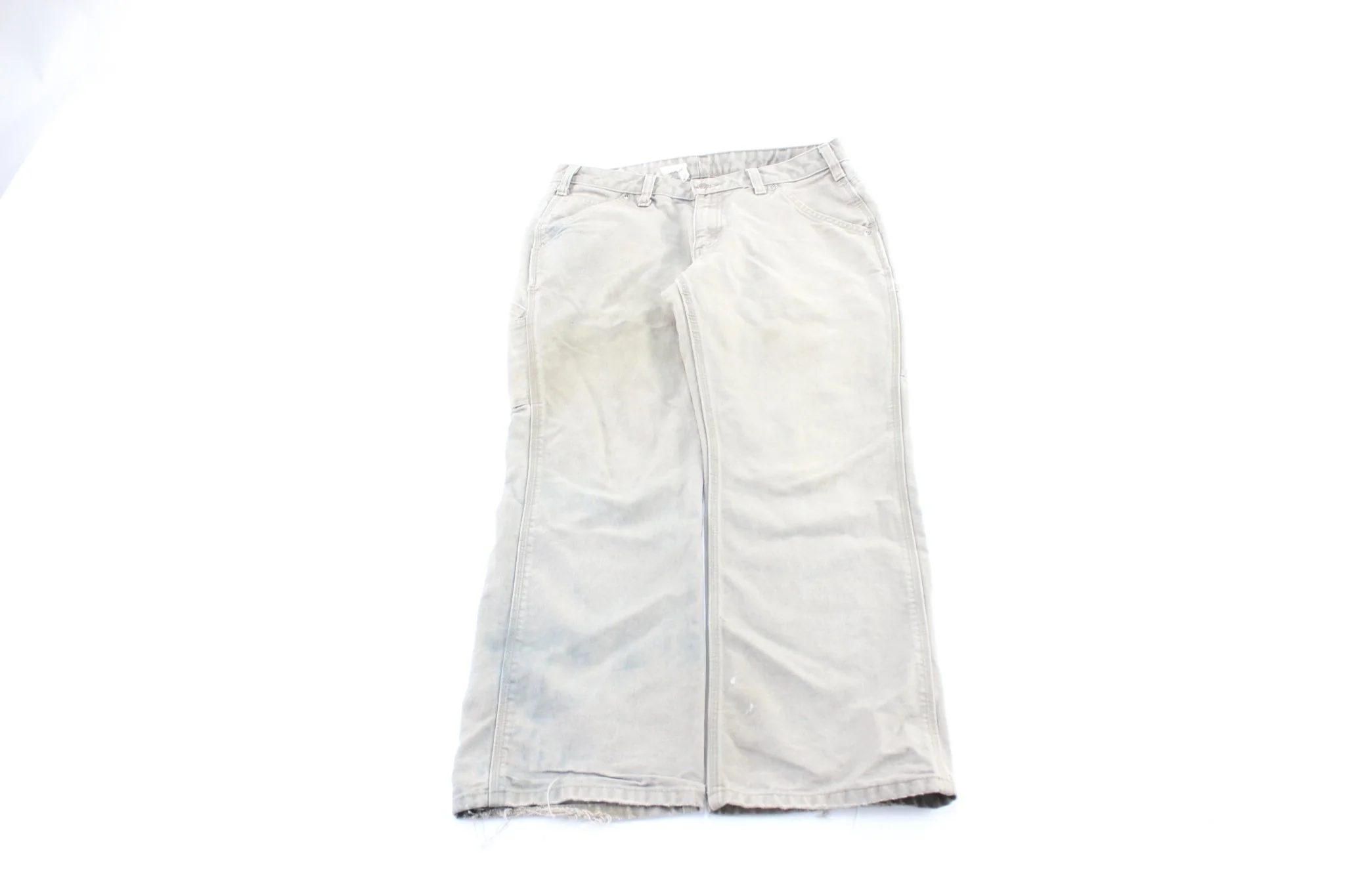 Women's Carhartt Logo Patch Light Beige Carpenter Pants