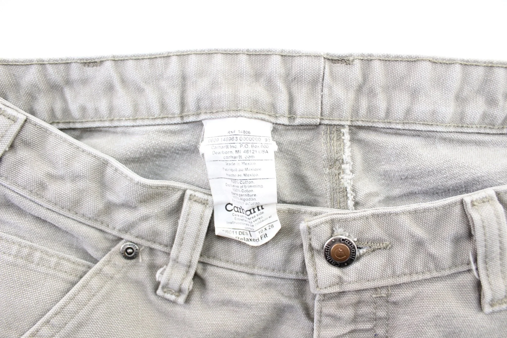 Women's Carhartt Logo Patch Light Beige Carpenter Pants - Image 3