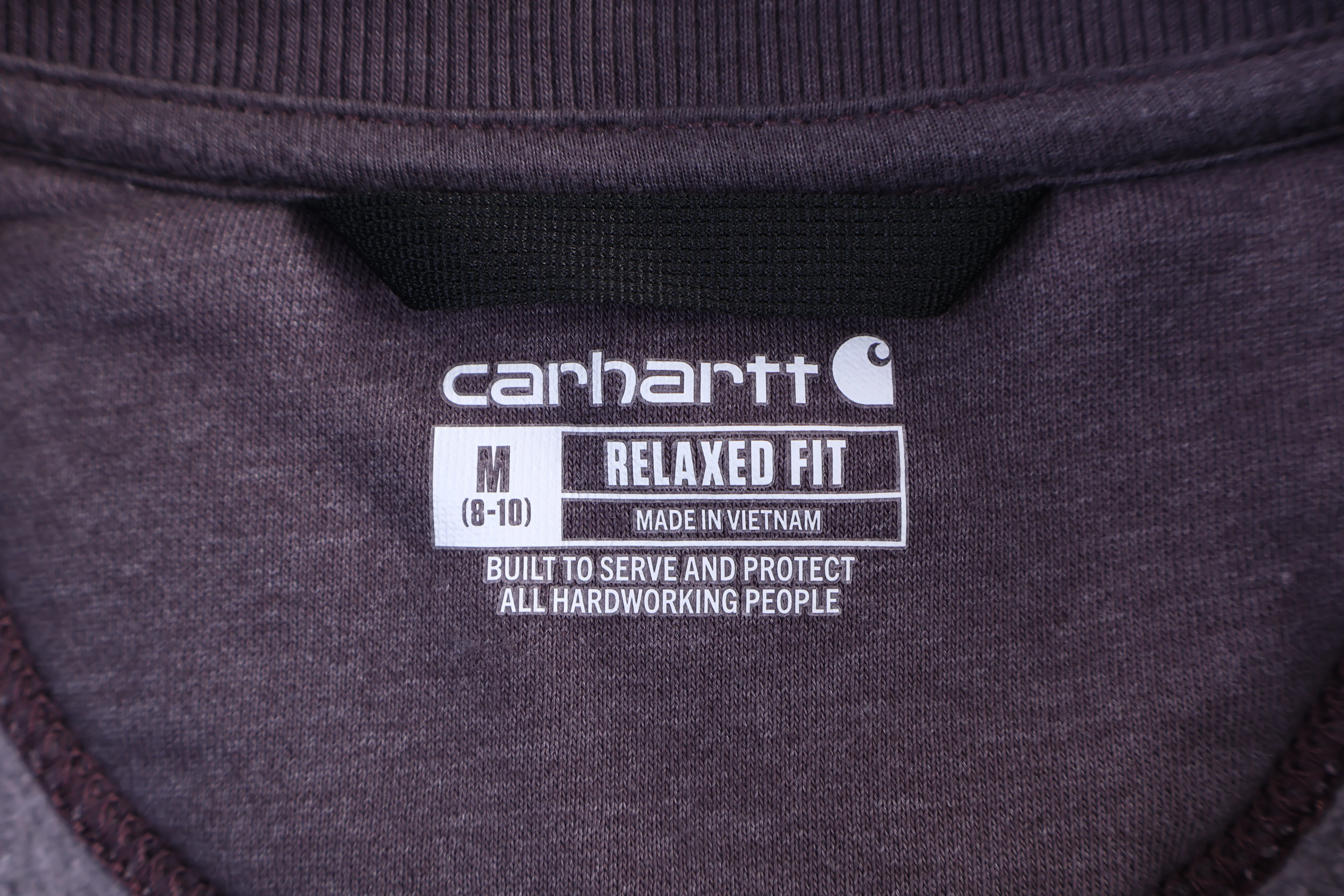 Women's Carhartt Logo Patch Purple Quarter Zip Sweatshirt - Image 3