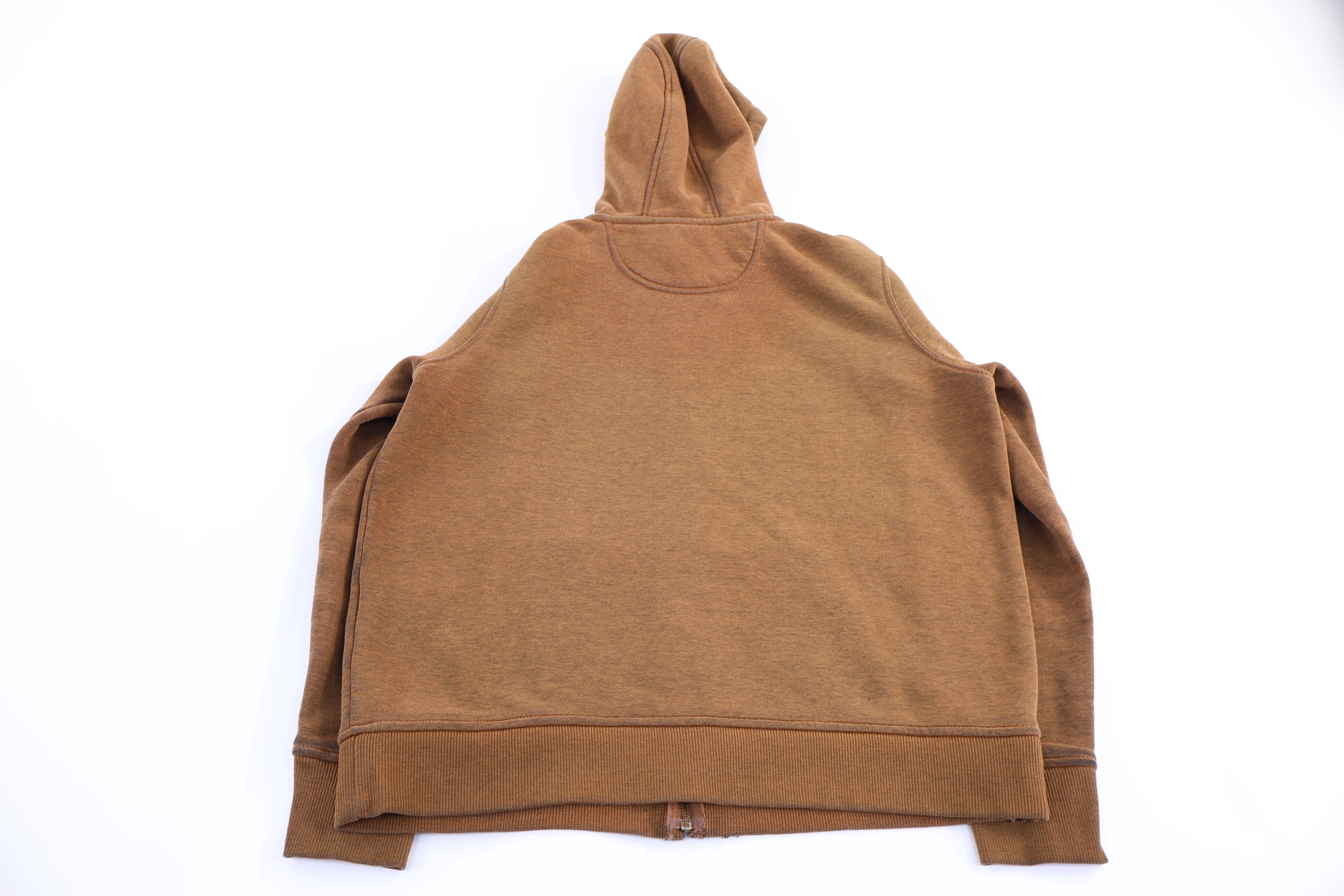 Women's Carhartt Logo Patch Rust Orange Full Zip Hoodie - Image 2