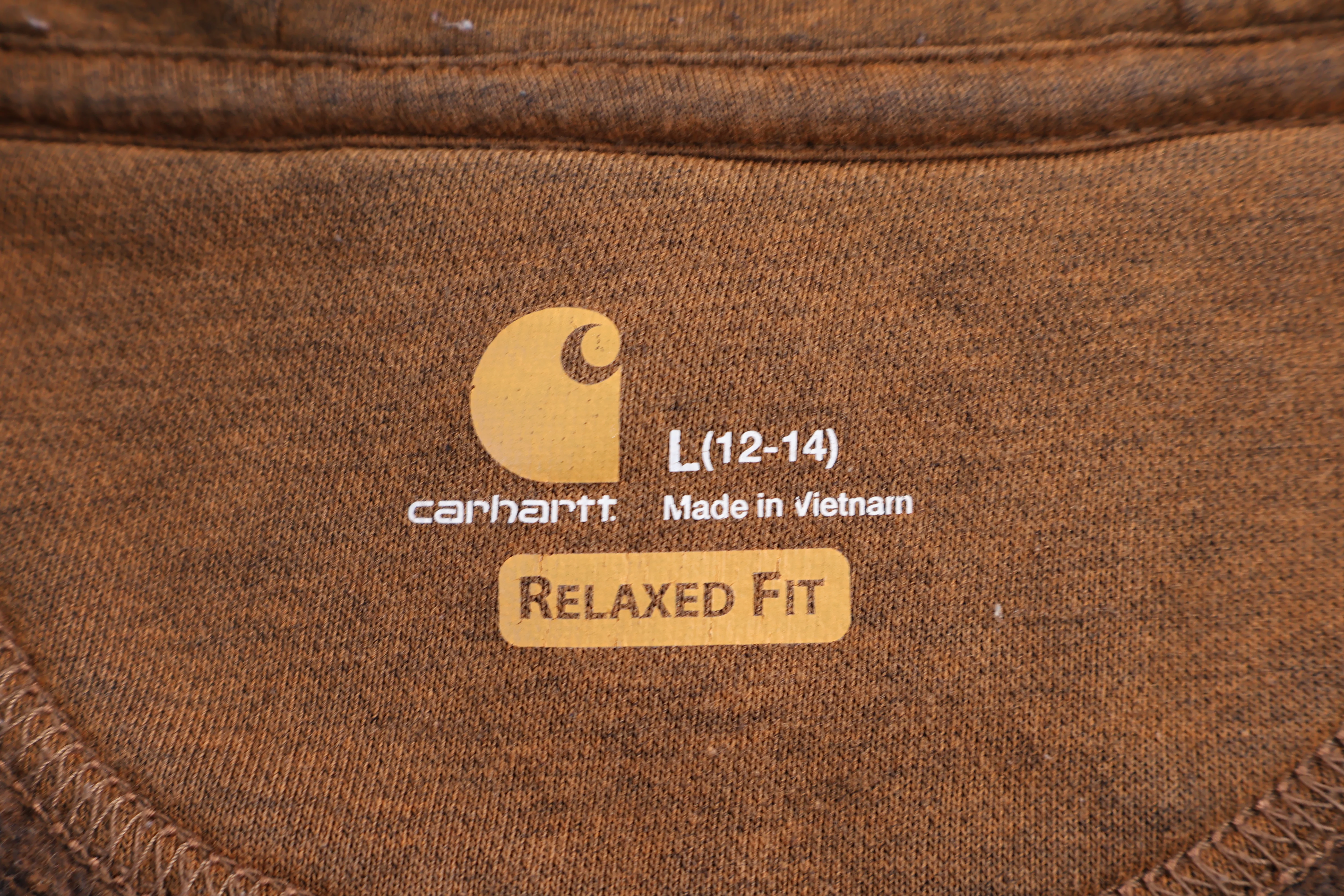 Women's Carhartt Logo Patch Rust Orange Full Zip Hoodie - Image 4