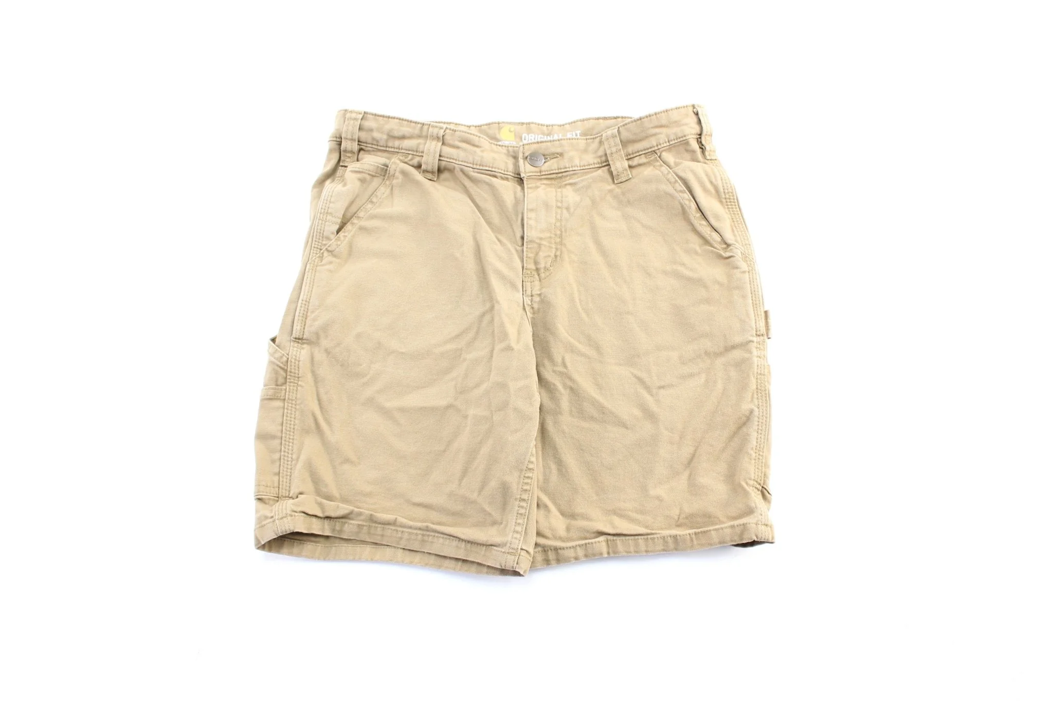 Women's Carhartt Logo Patch Tan Carpenter Shorts