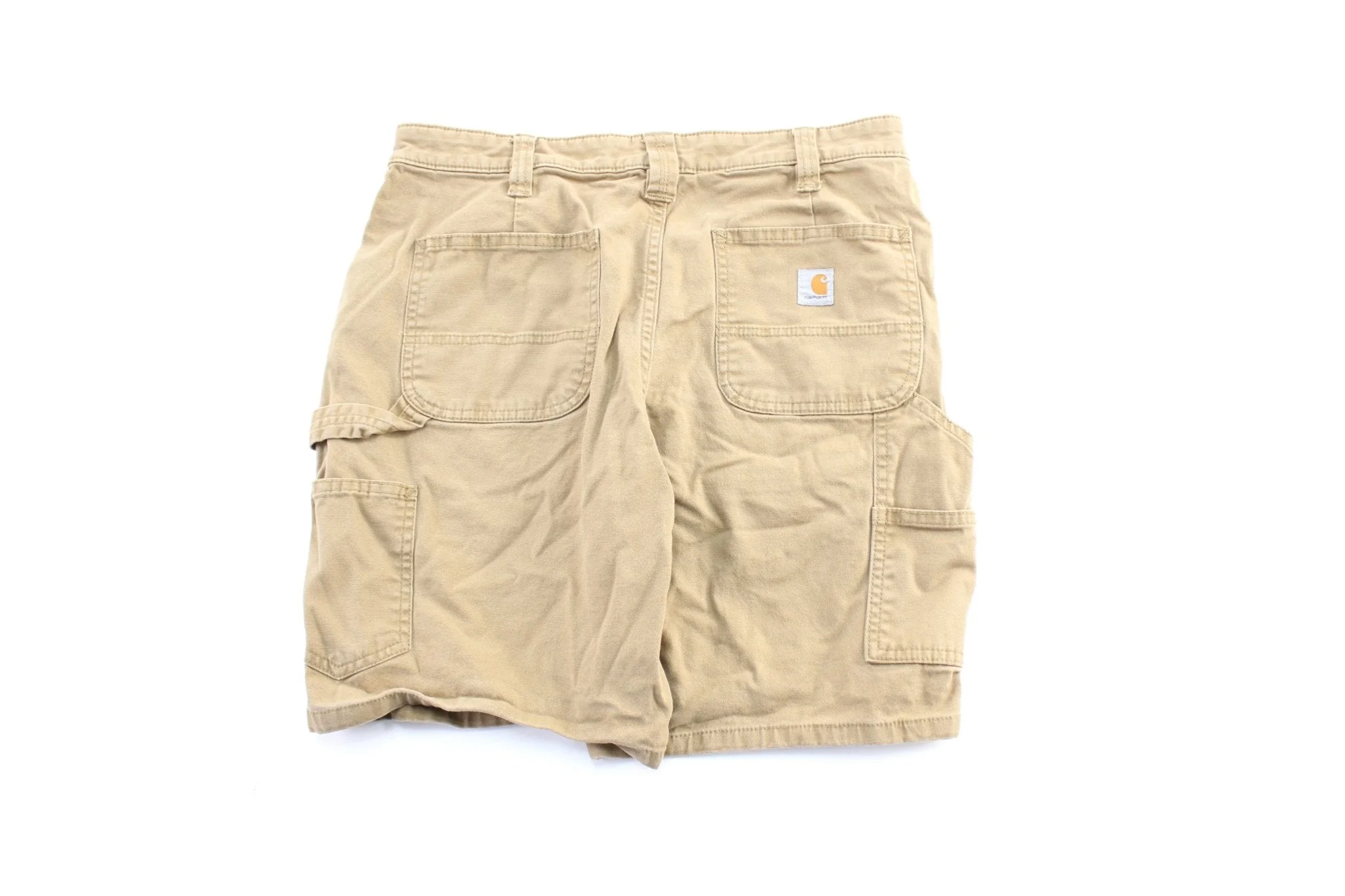 Women's Carhartt Logo Patch Tan Carpenter Shorts - Image 2
