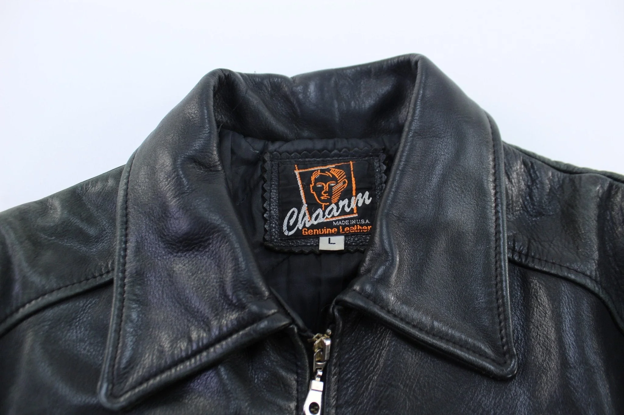Women's Chaarm Black Leather Zip Up Jacket - Image 3