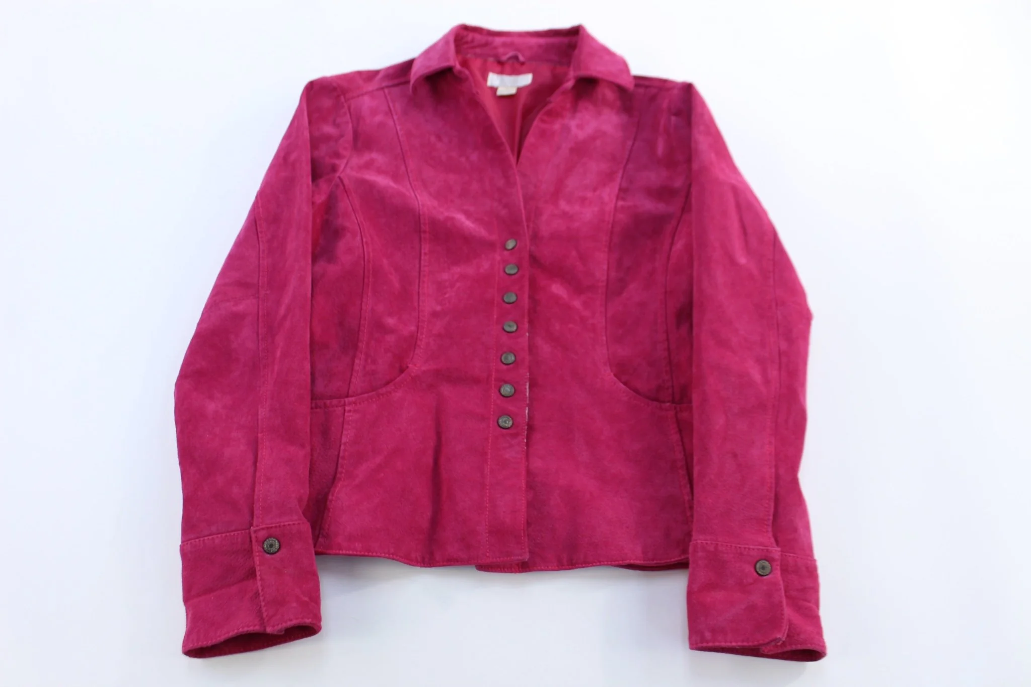 Women's Christopher & Banks Pink Leather Suede Jacket