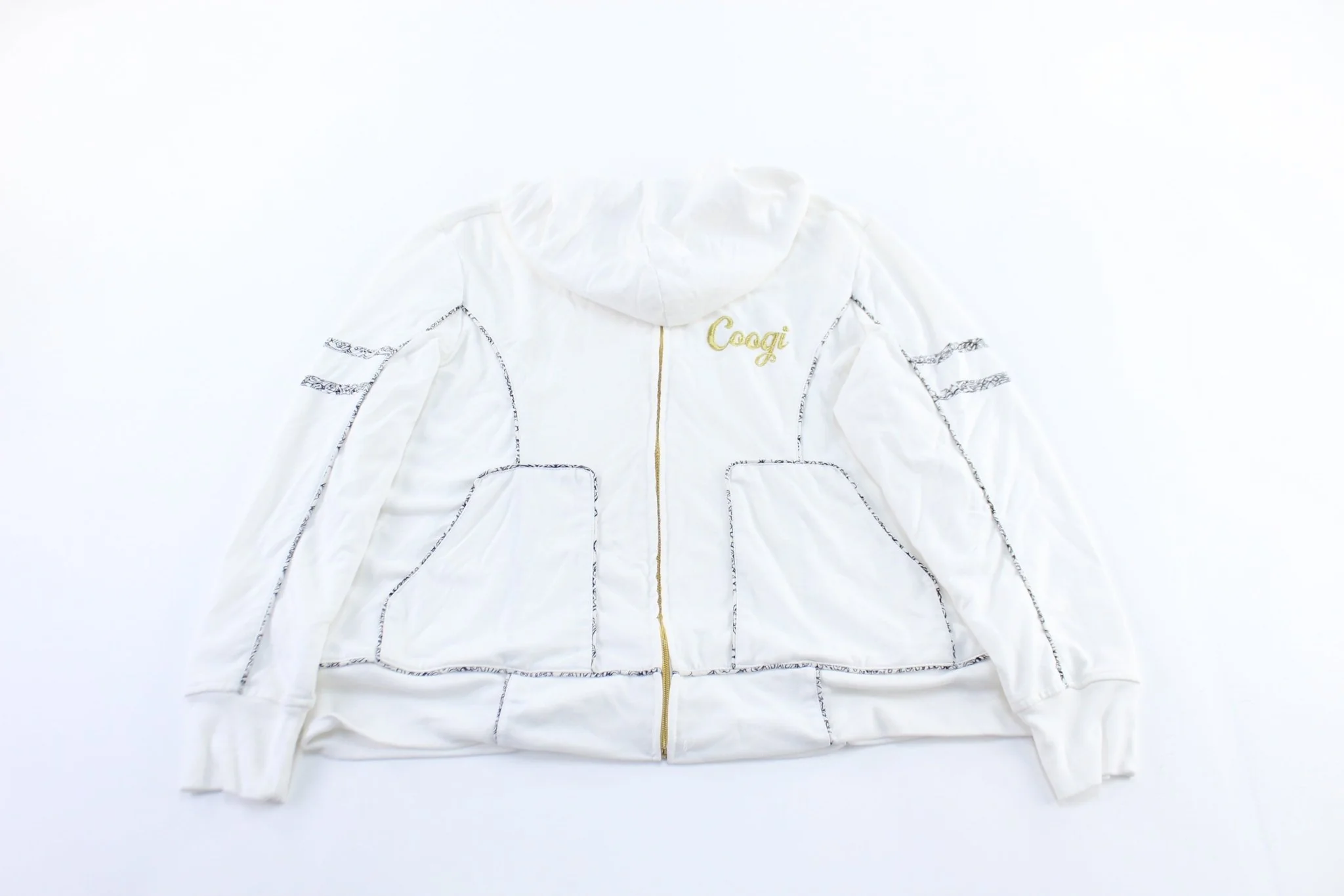 Women's Coogi Embroidered White Zip Up Jacket