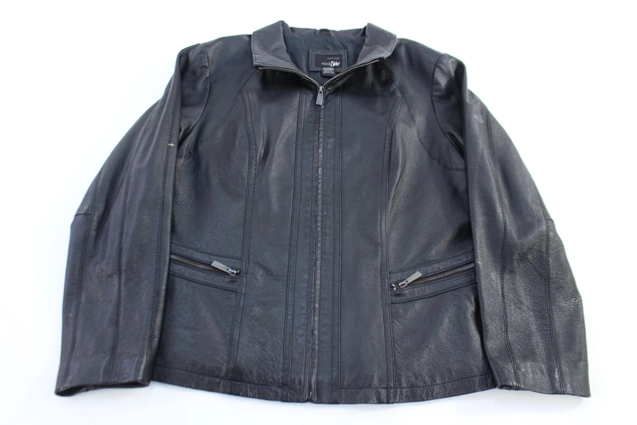 Women's East 5th Black Full Zip Leather Jacket