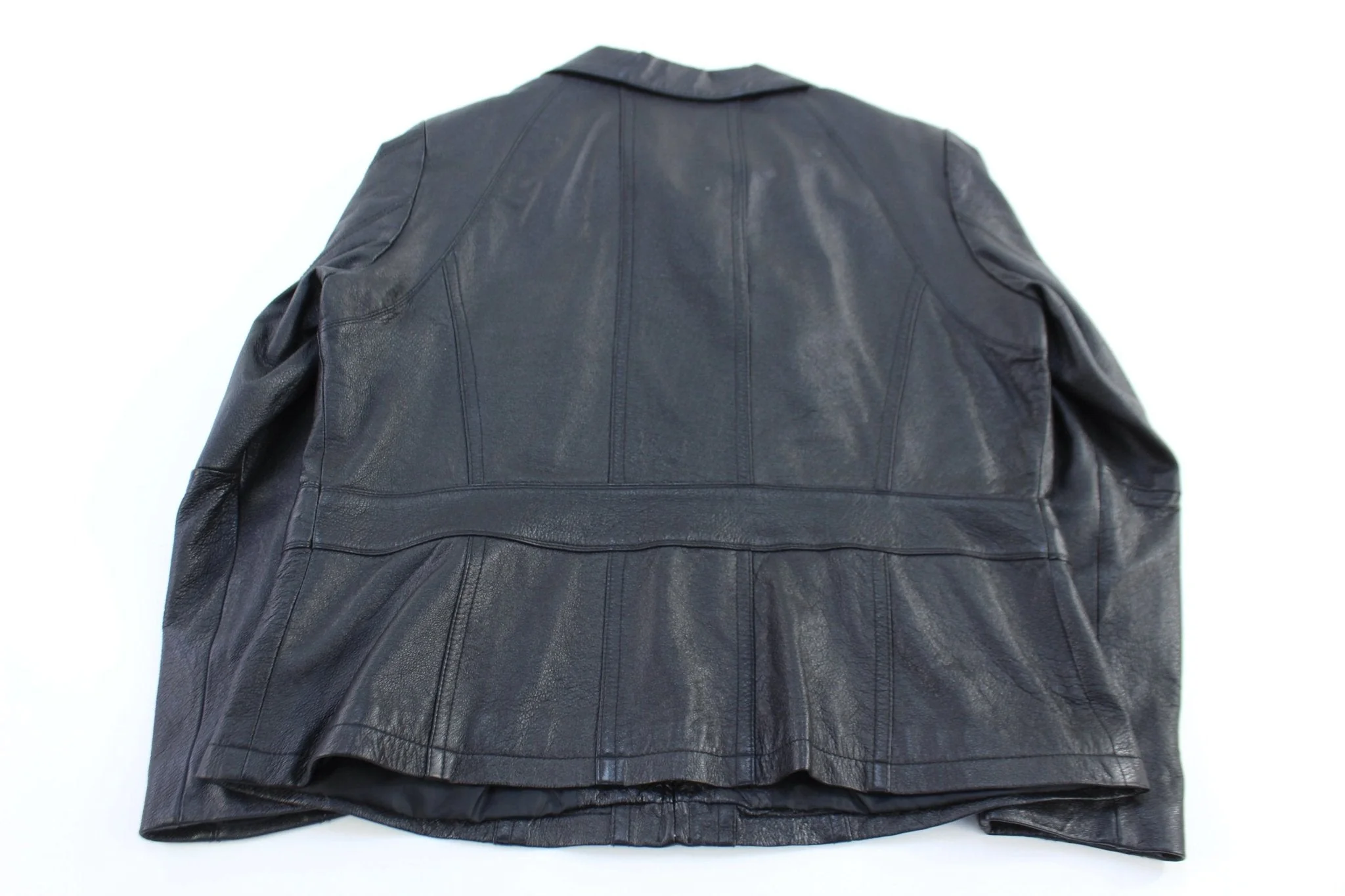 Women's East 5th Black Full Zip Leather Jacket - Image 2