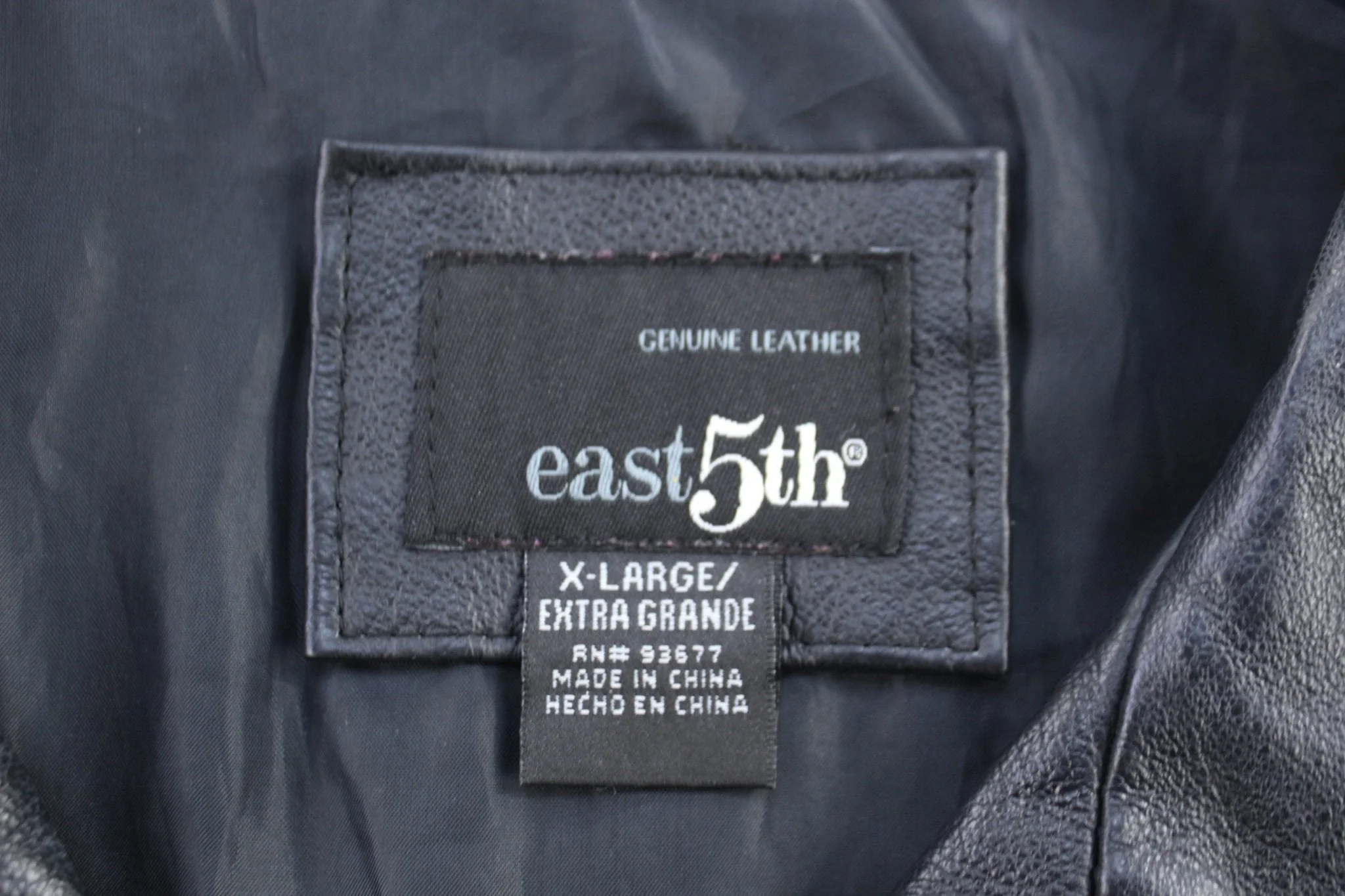 Women's East 5th Black Full Zip Leather Jacket - Image 4