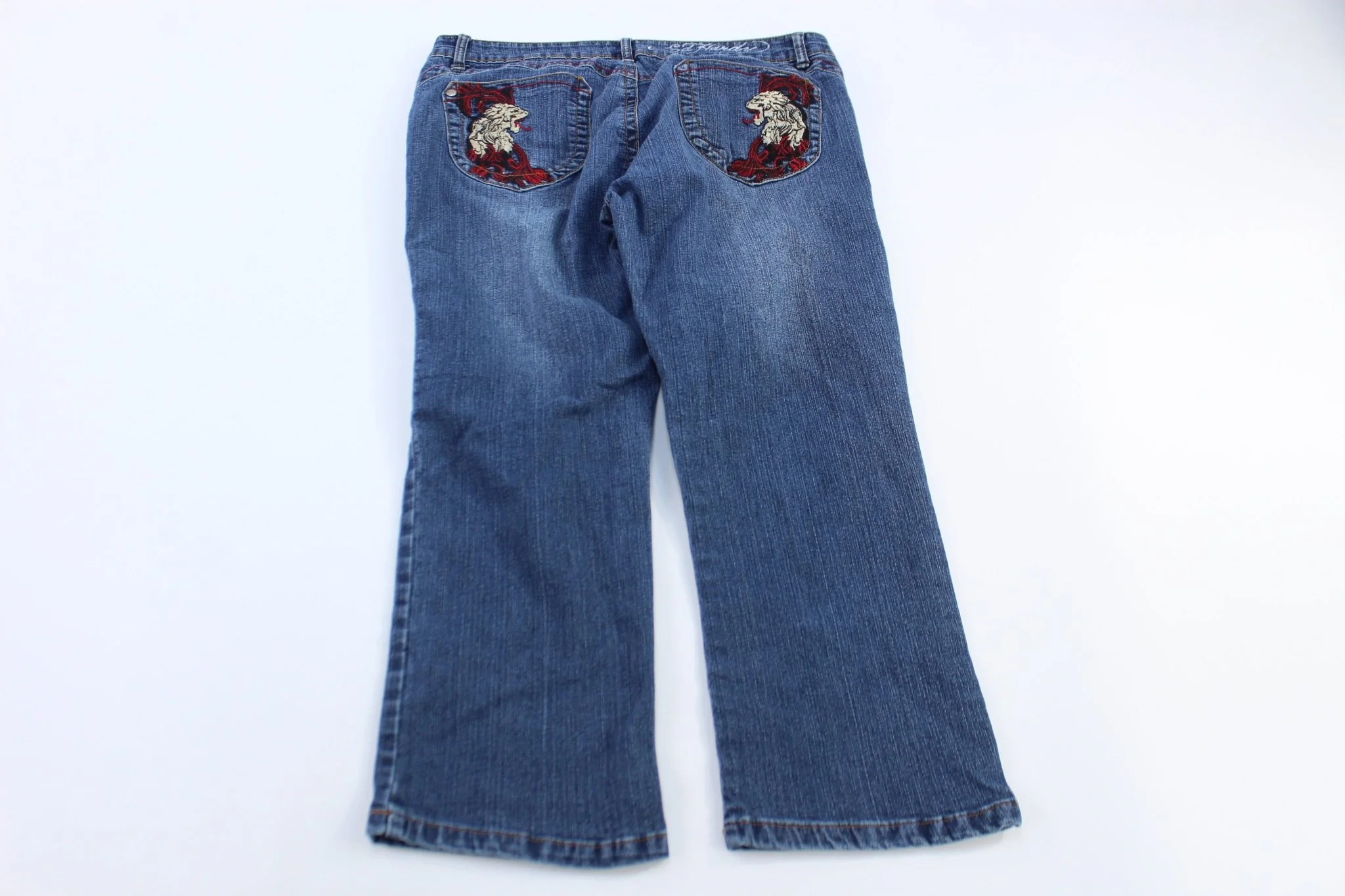 Women's Ed Hardy Dark Wash Denim Capris