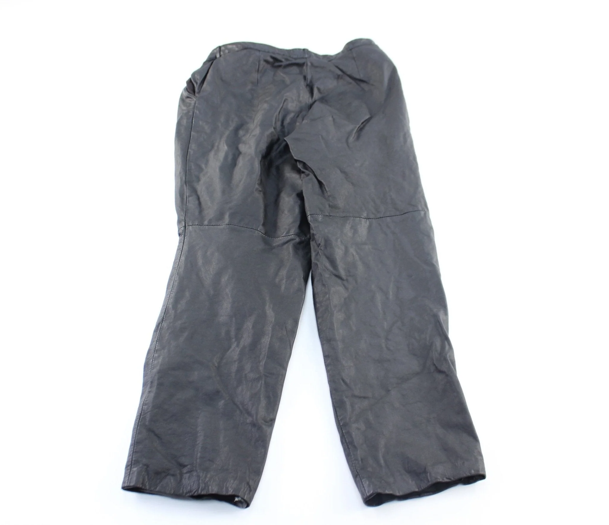 Women's Evan Davies Black Leather Pants - Image 2