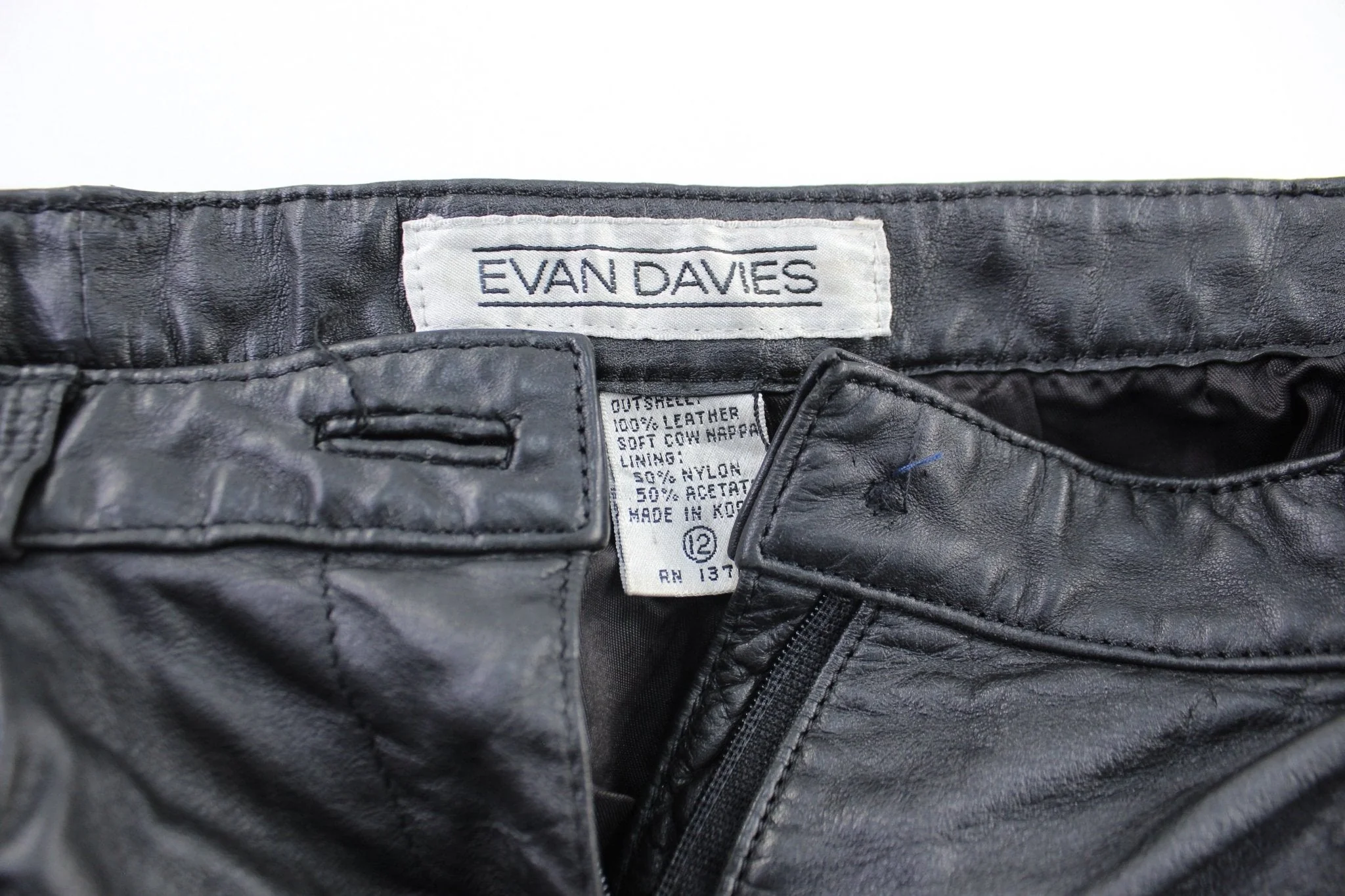 Women's Evan Davies Black Leather Pants - Image 3