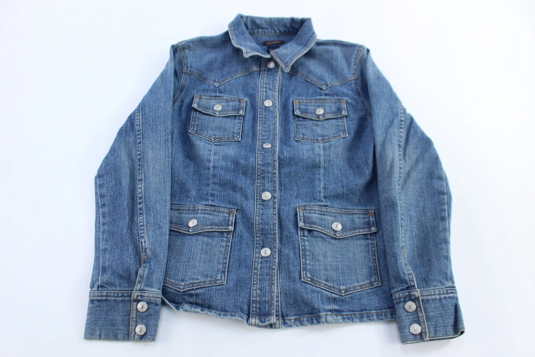 Women's GAP Dark Wash Denim Jacket - Image 2