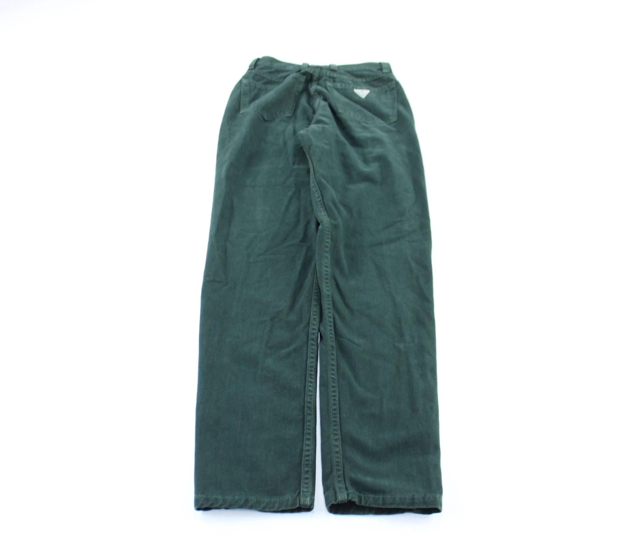 Women's Guess Logo Patch Green Denim Jeans - Image 2