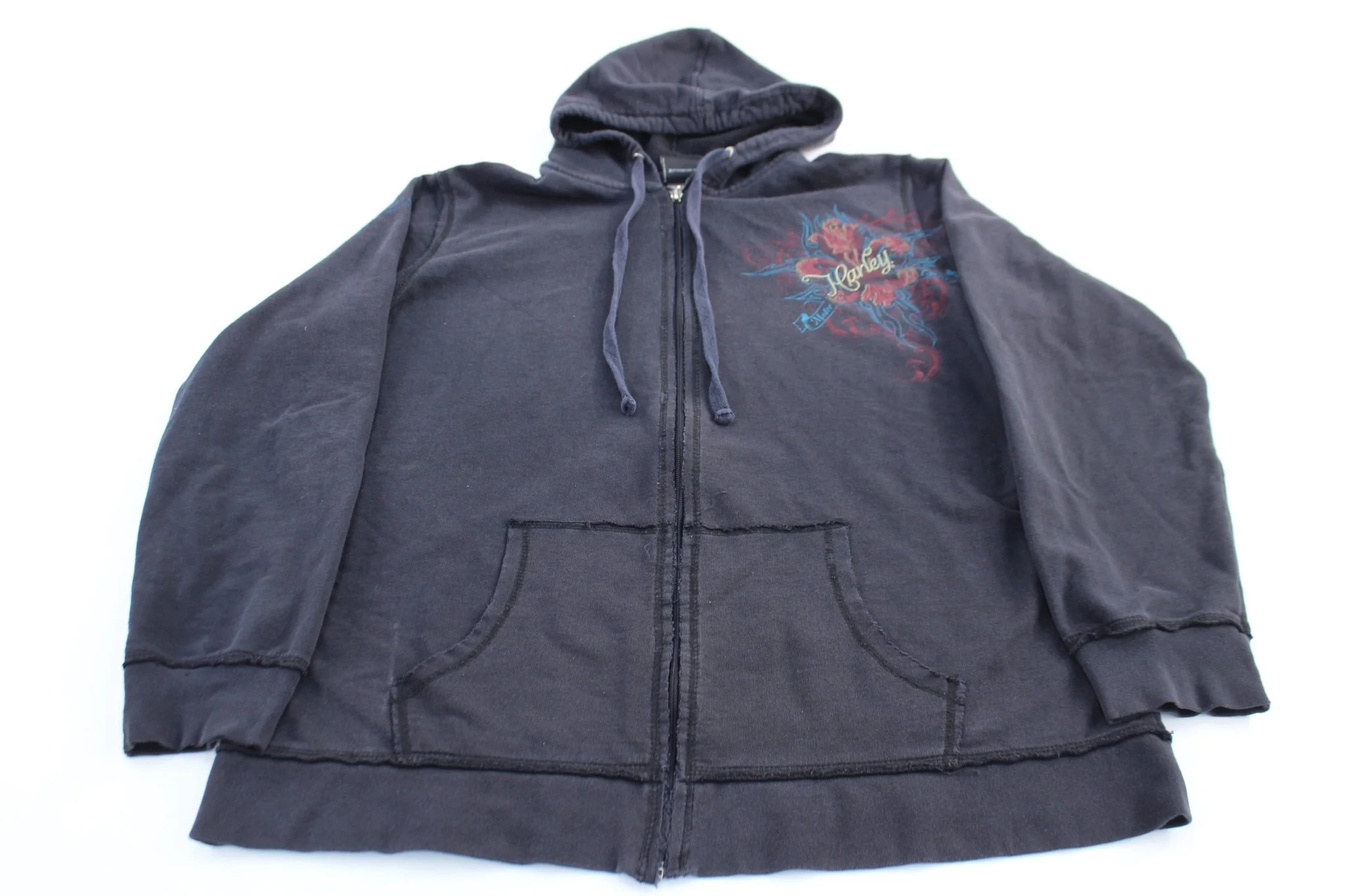 Women's Harley Davidson Motorcycles Black Full Zip Hoodie