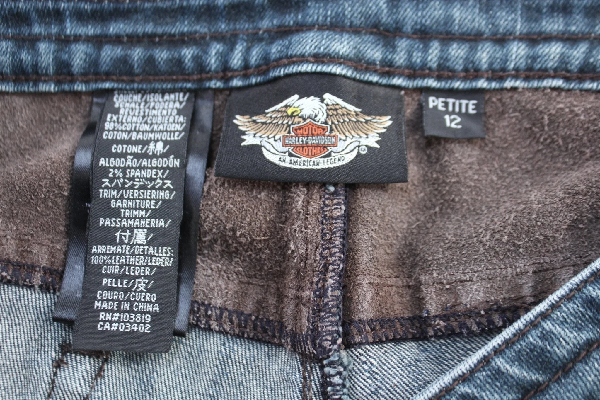 Women's Harley Davidson Motorcycles Dark Wash Denim Jeans - Image 3