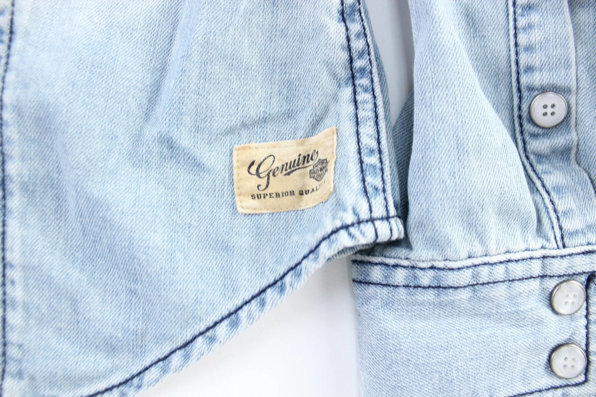 Women's Harley Davidson Motorcycles Denim Button Down - Image 3