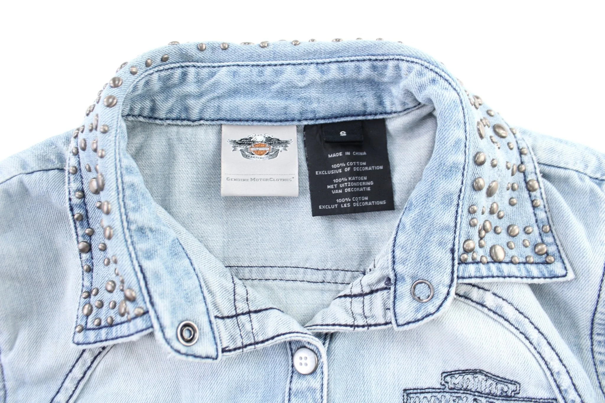 Women's Harley Davidson Motorcycles Denim Button Down - Image 4