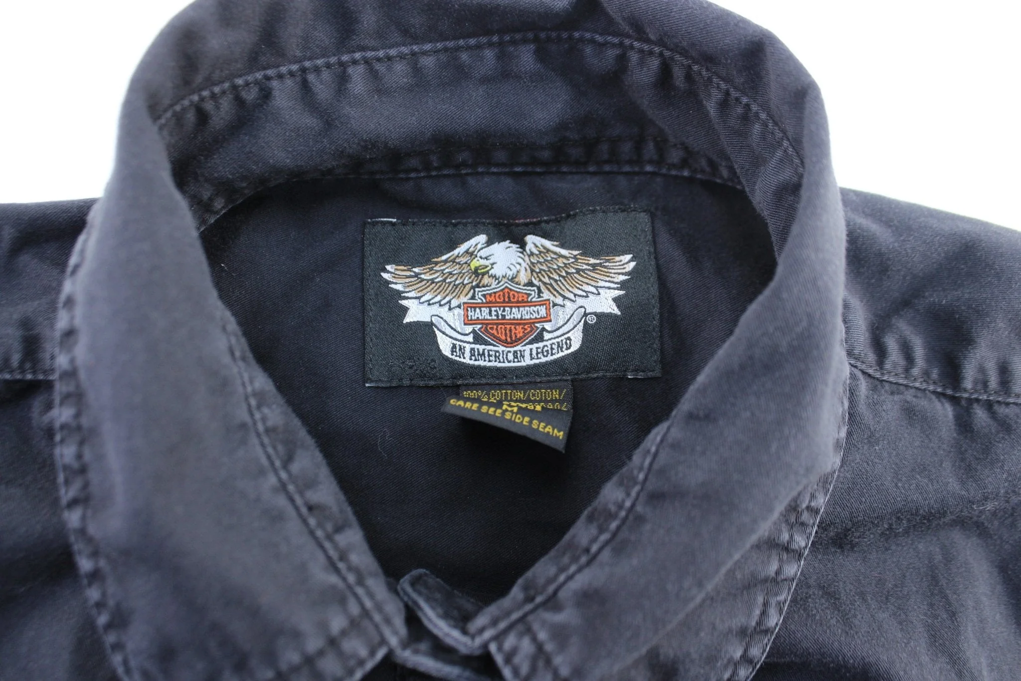 Women's Harley Davidson Motorcycles Embroidered Black LS Button Down Shirt - Image 3