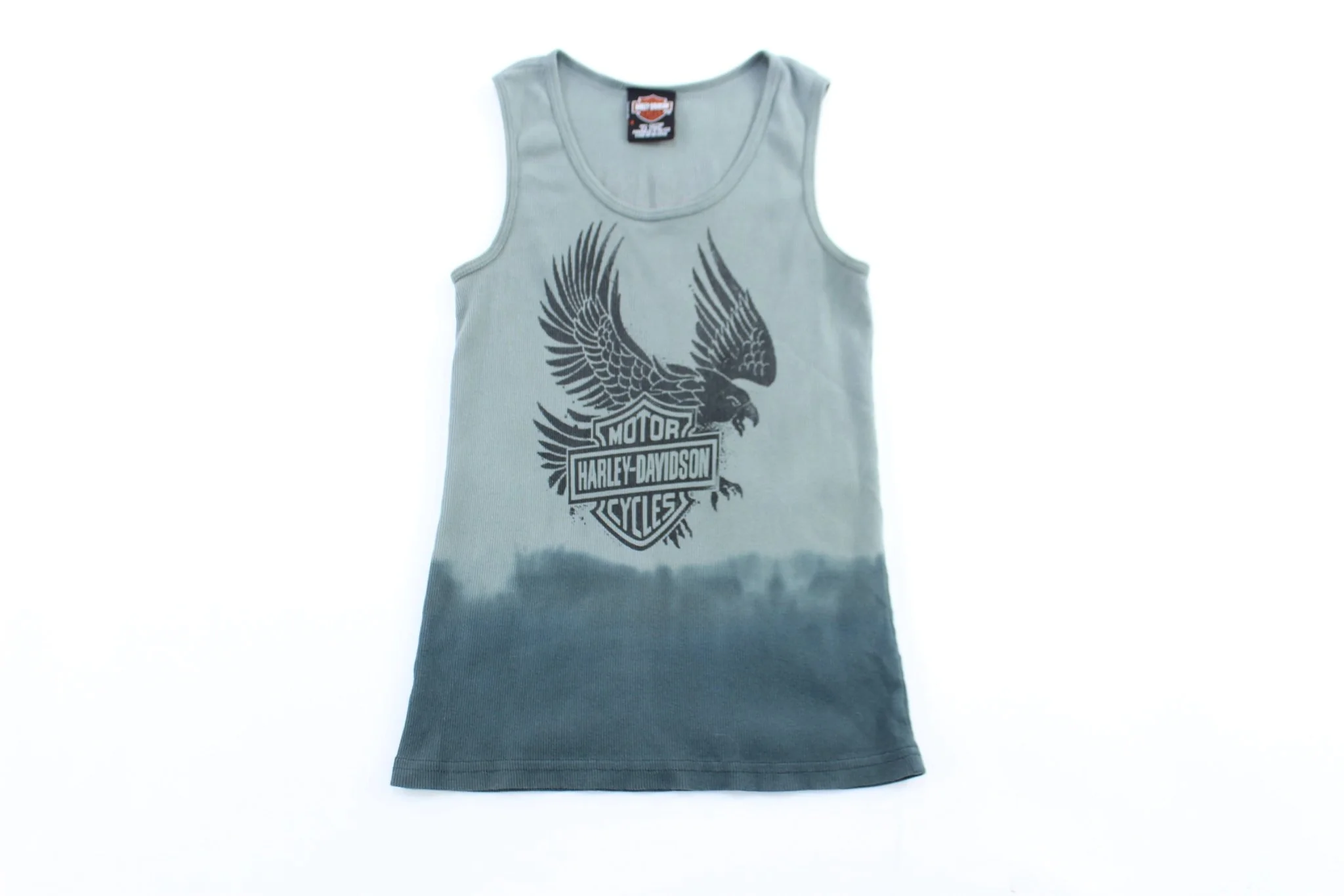 Women's Harley Davidson Motorcycles Green Tie-Dye Tank Top