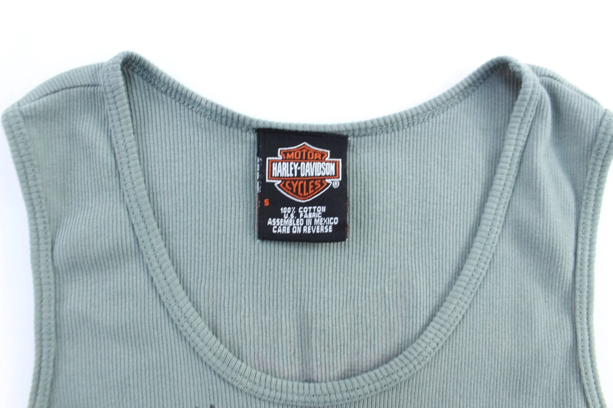 Women's Harley Davidson Motorcycles Green Tie-Dye Tank Top - Image 3