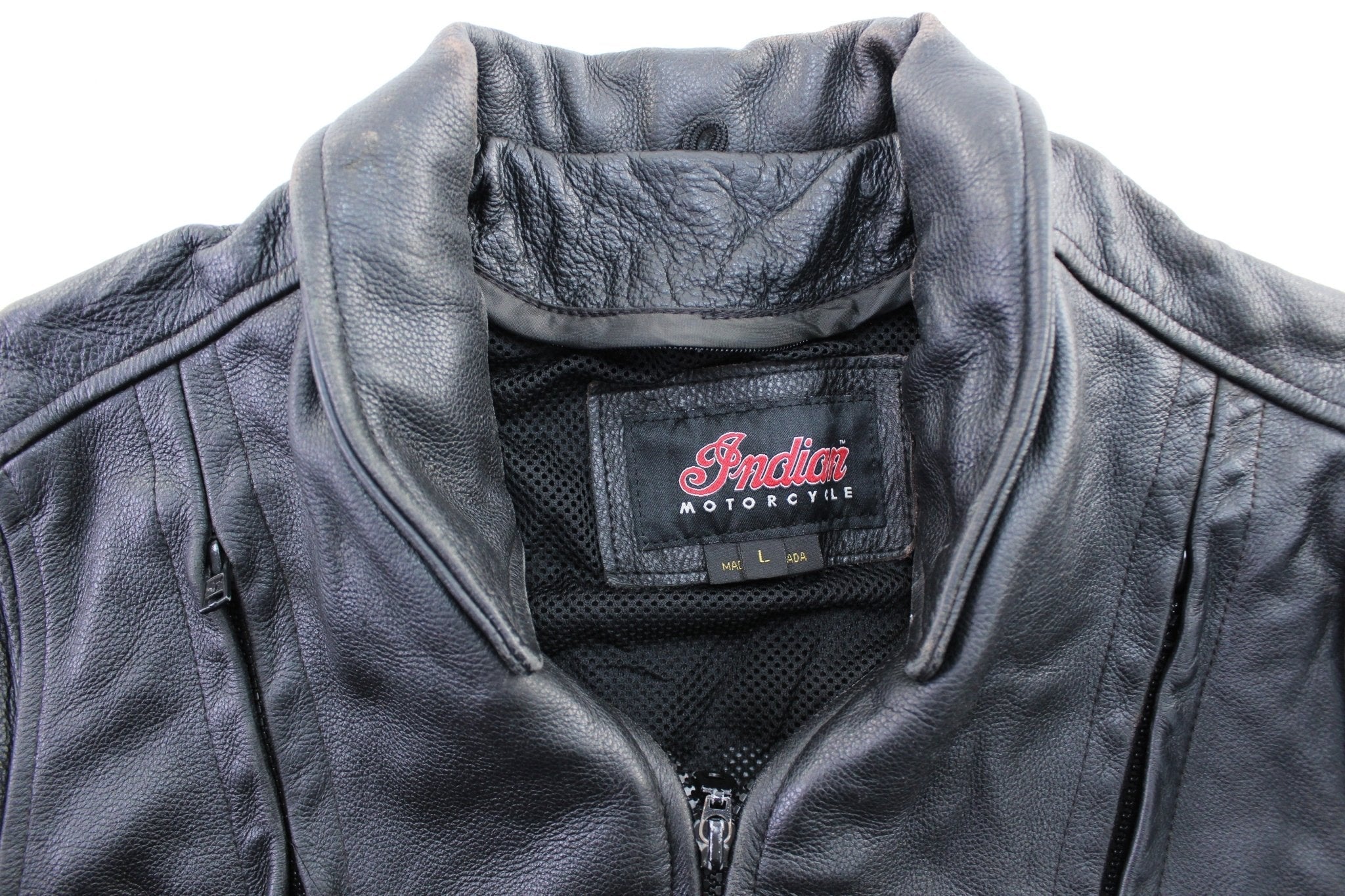 Women's Indian Motorcycle Black Leather Zip Up Jacket - Image 3