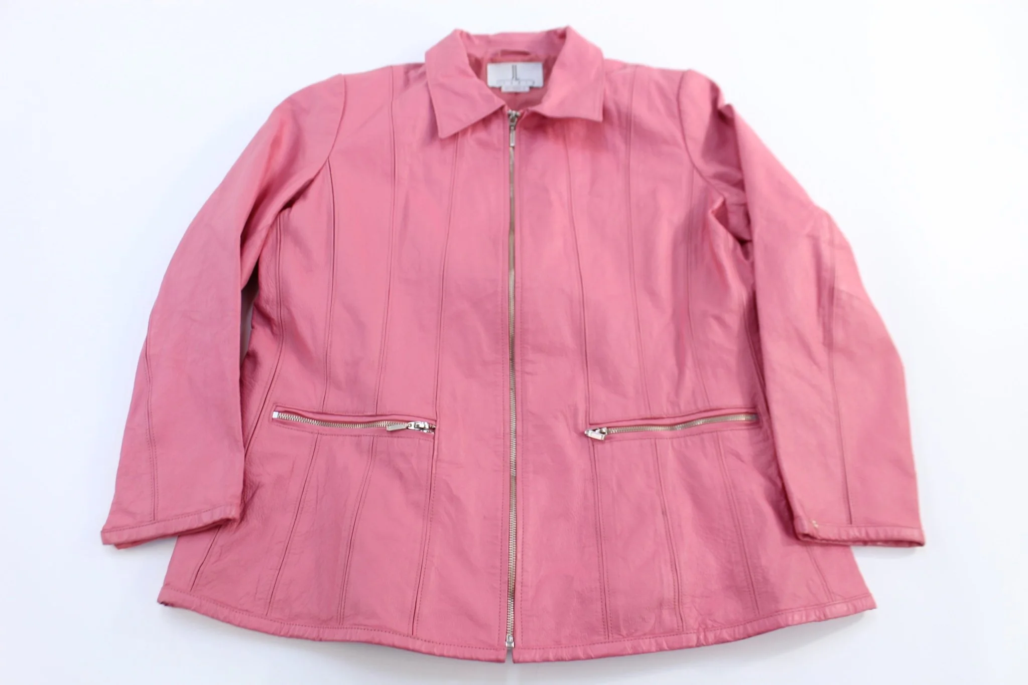 Women's JL Studio Full Zip  Pink Leather Jacket