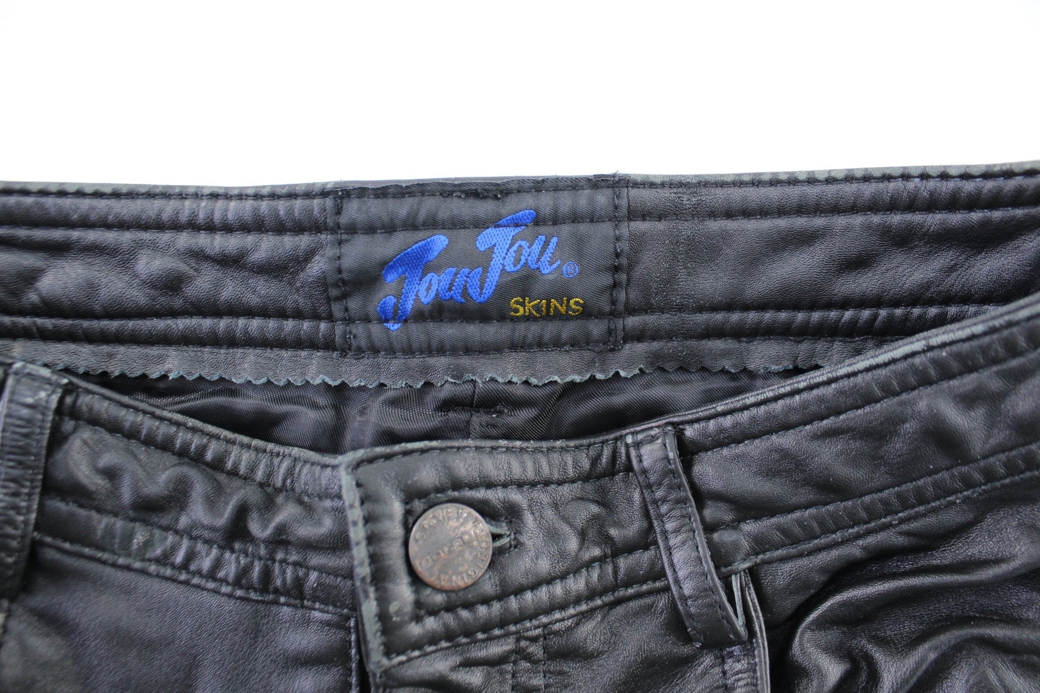 Women's Jou Jou Skins Black Leather Pants - Image 3