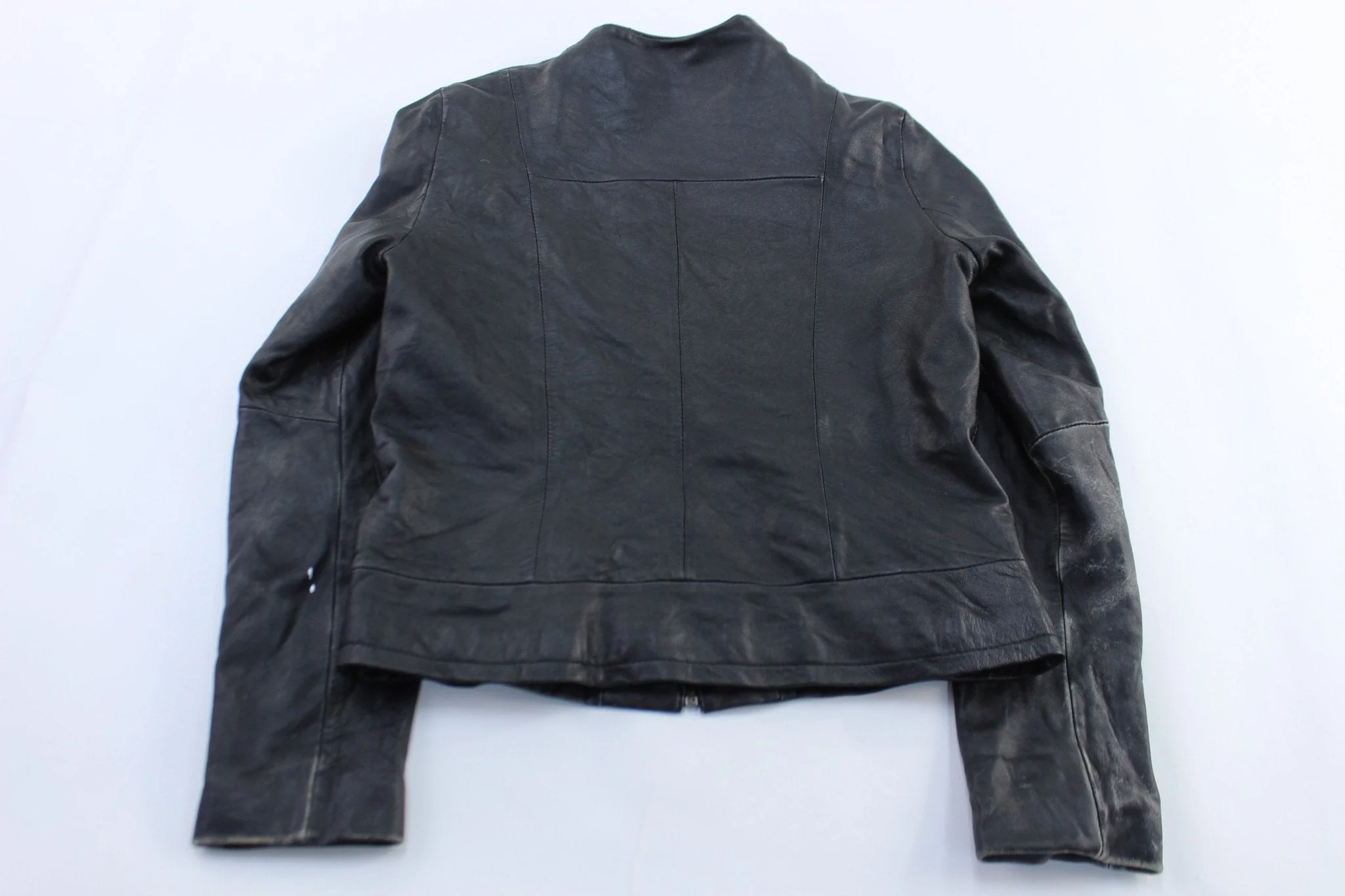 Women's Kenneth Cole Black Leather Zip Up Jacket - Image 2
