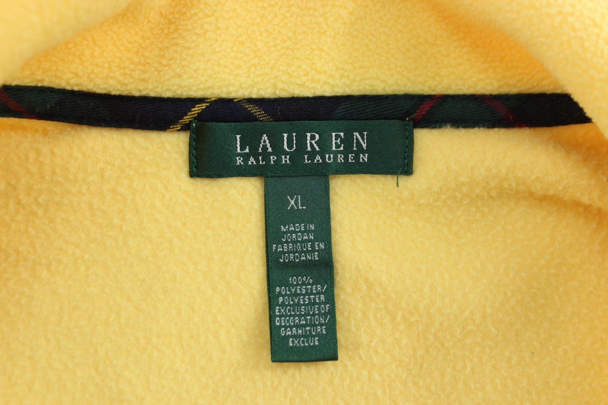 Women's Lauren Ralph Lauren Embroidered Yellow Fleece Full Zip Sweater - Image 3