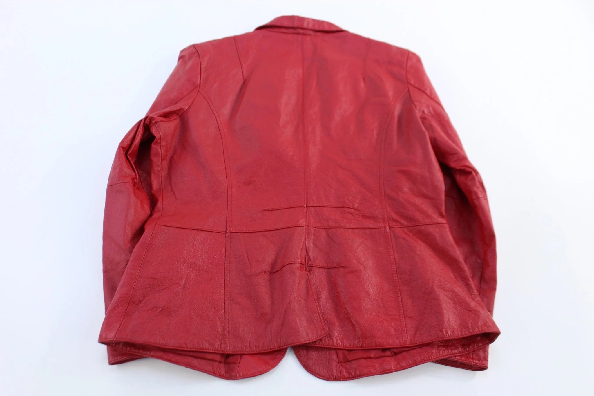 Women's Metro Style Red Leather Jacket - Image 2