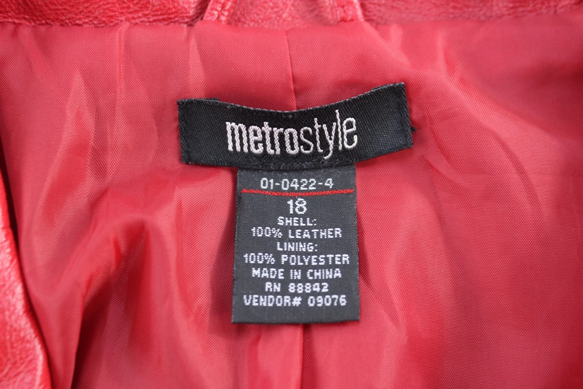 Women's Metro Style Red Leather Jacket - Image 3