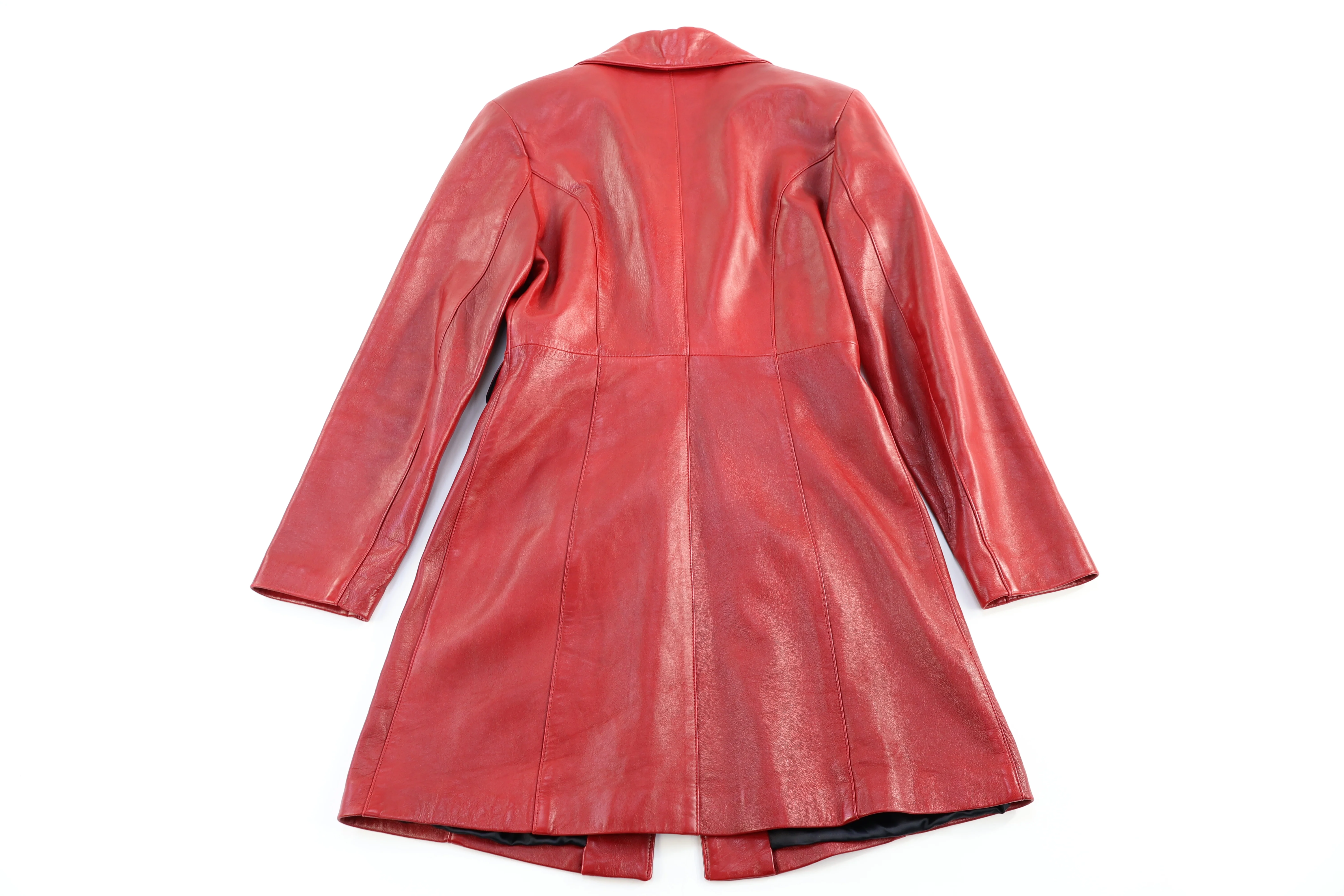 Women's Michael Lawrence Red Leather Coat - Image 2