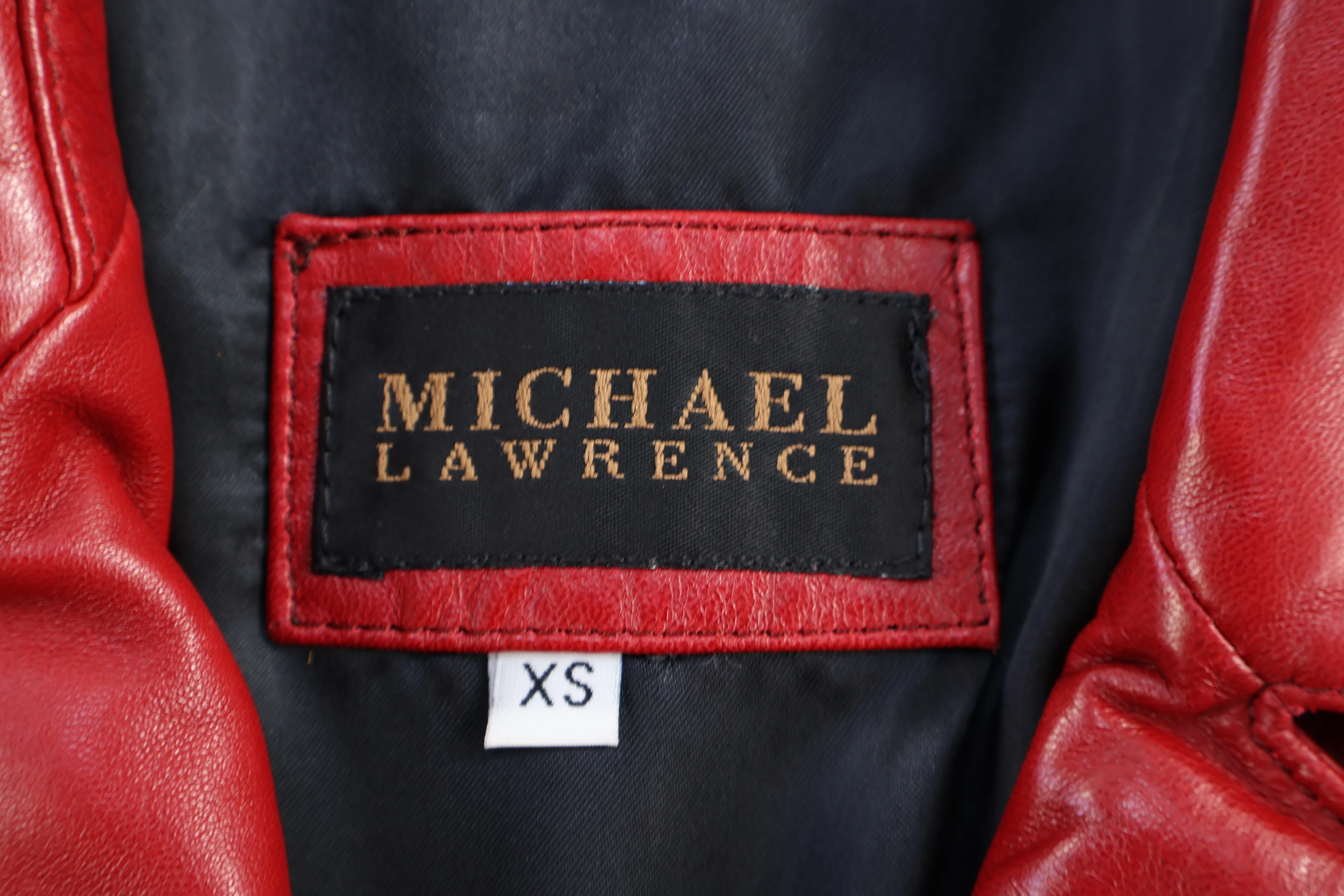 Women's Michael Lawrence Red Leather Coat - Image 3
