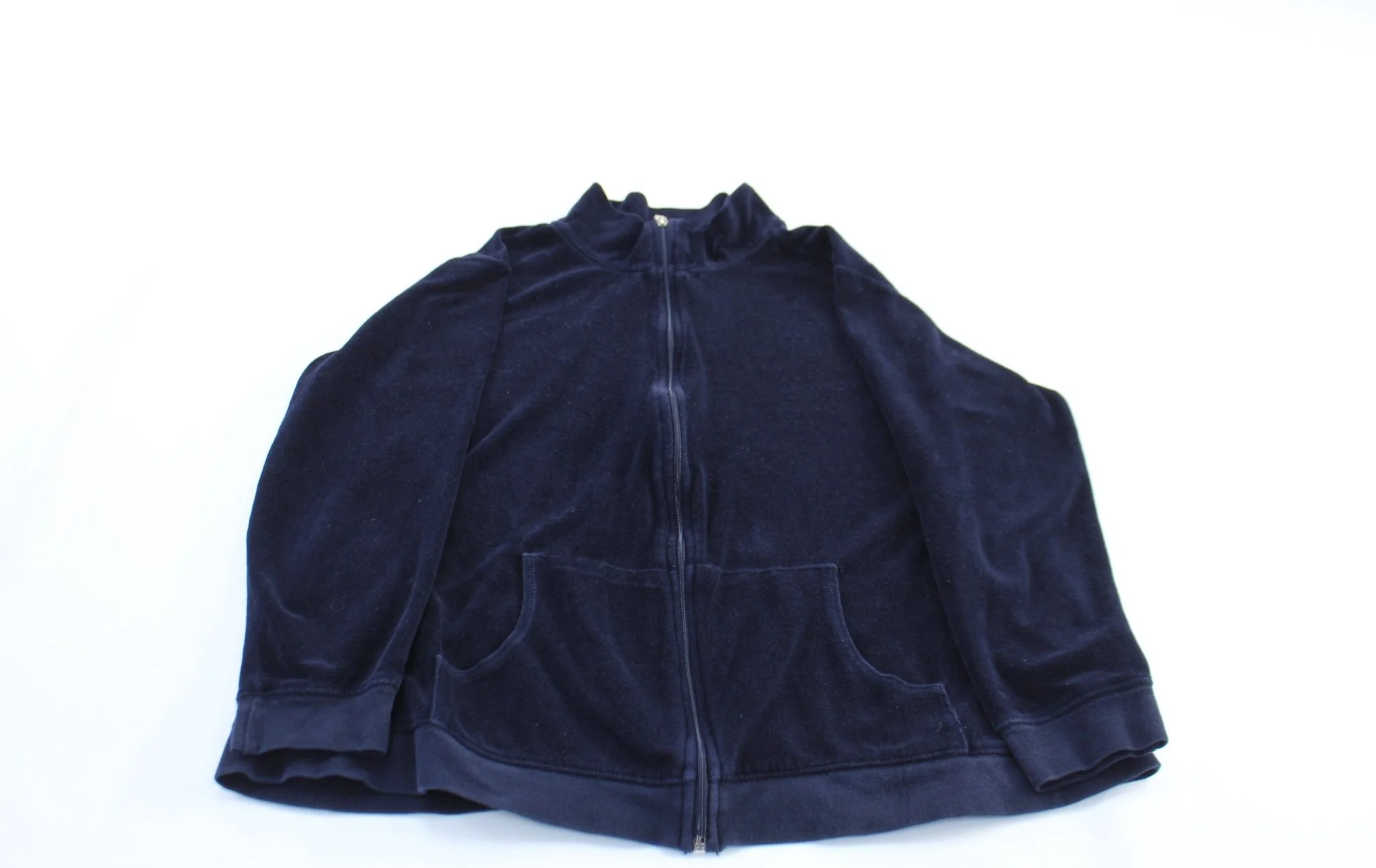 Women's Mossimo Blue Velour Zip Up Jacket