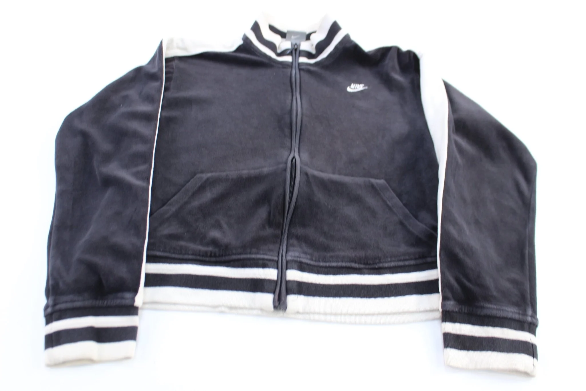 Women's Nike Embroidered Logo Black & White Track Jacket