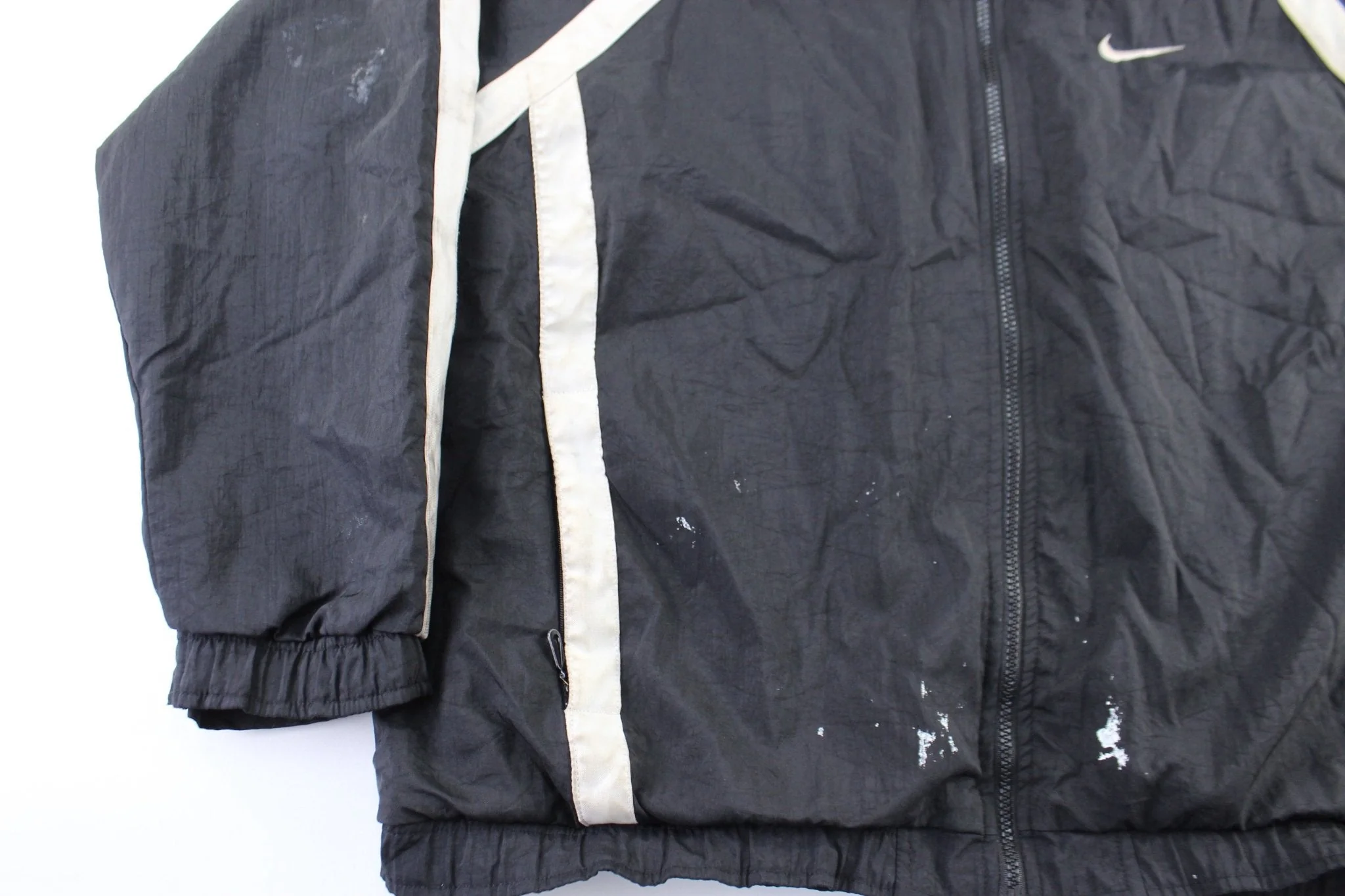Women's Nike Embroidered Logo Black & White Zip Up Jacket - Image 4