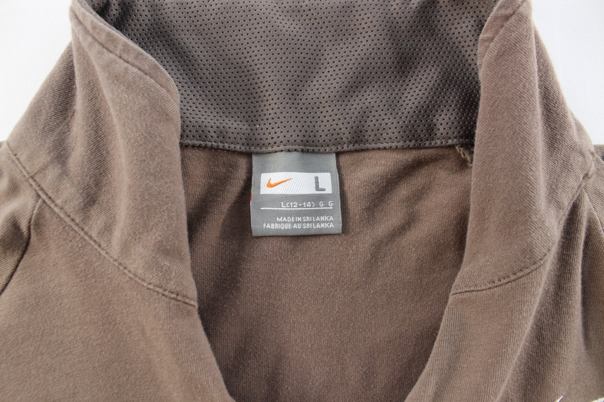 Women's Nike Embroidered Logo Brown Zip Up Jacket - Image 3